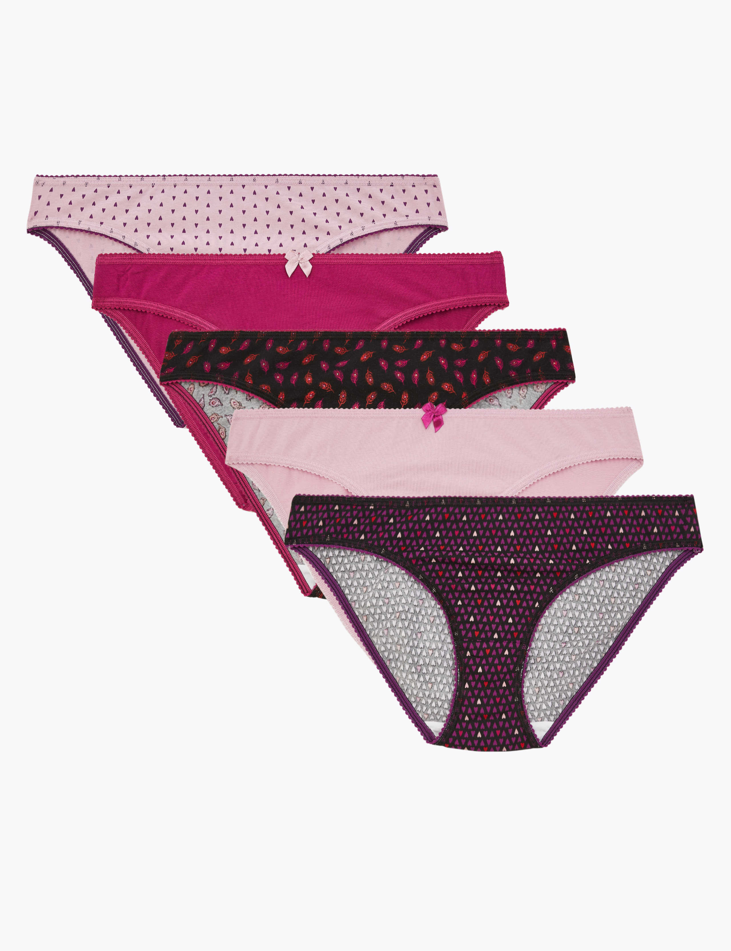 5 Pack Cotton Lycra Bikini Briefs 1 of 4