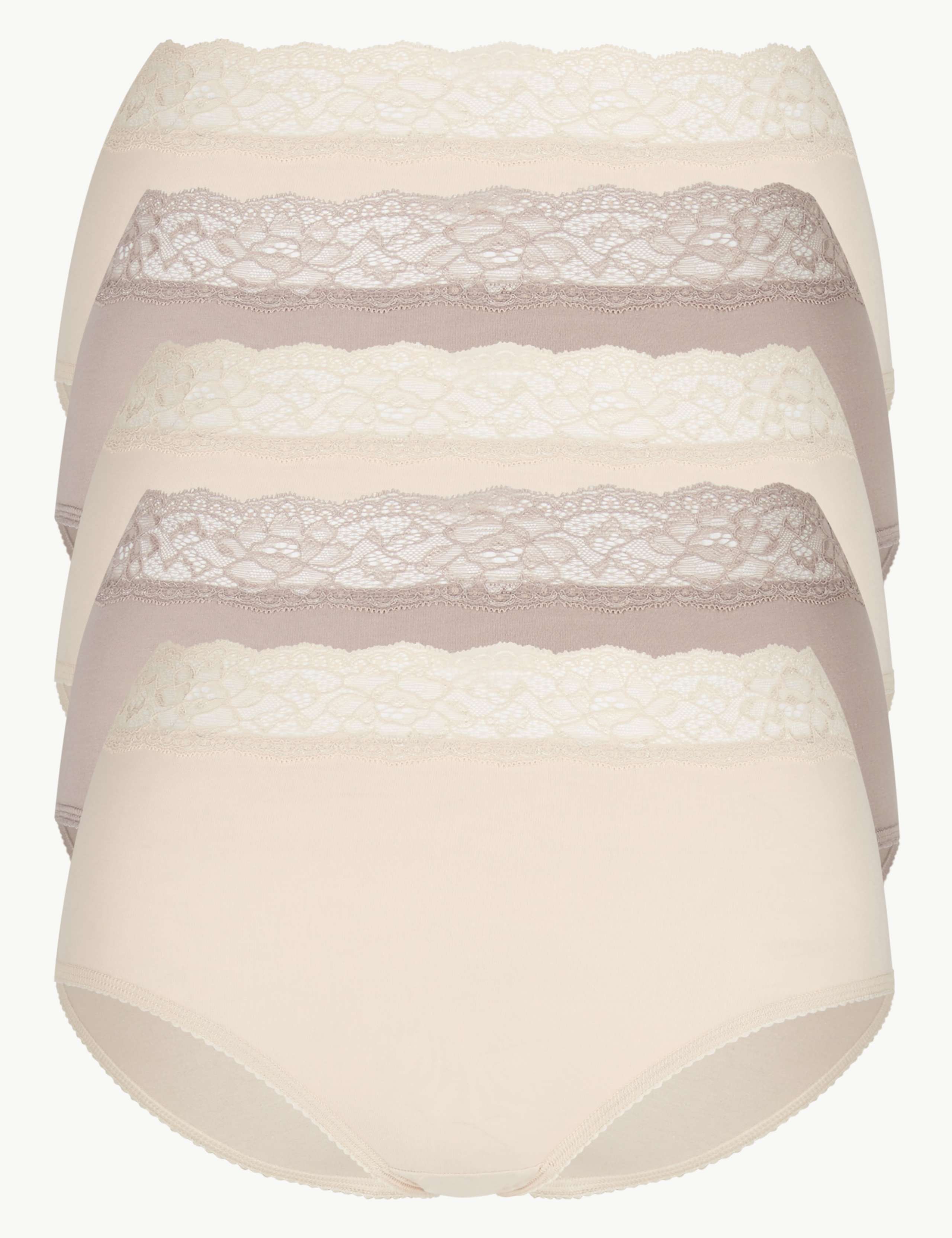 5 Pack Lace High Waisted Full Briefs 1 of 4