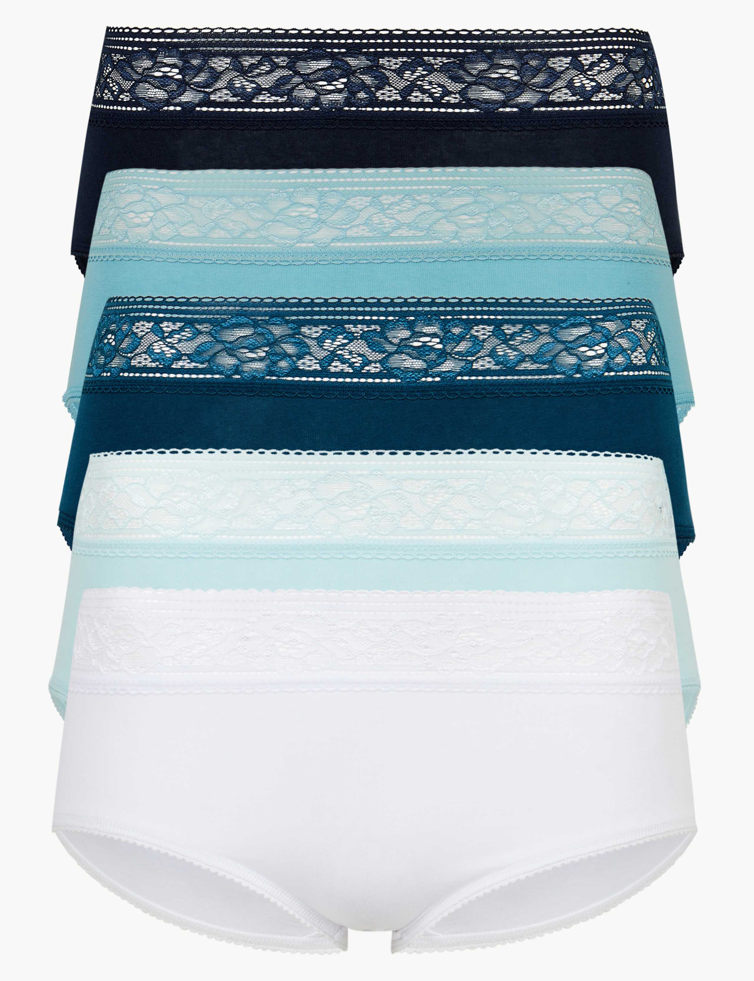 5 Pack Cotton Rich Midi Knickers 1 of 4