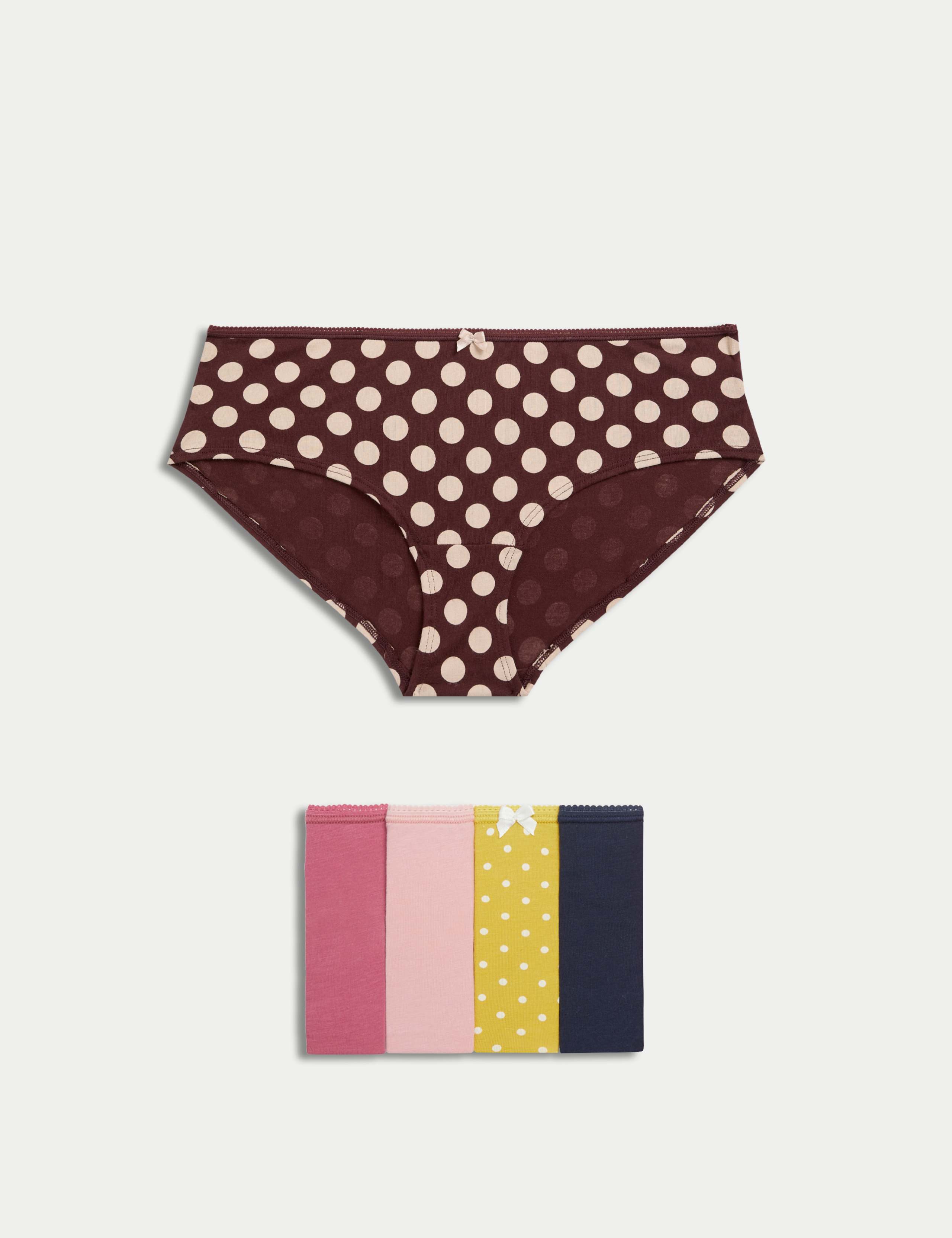5pk Cotton Lycra® Daisy Print Low Rise Shorts 1 of 5