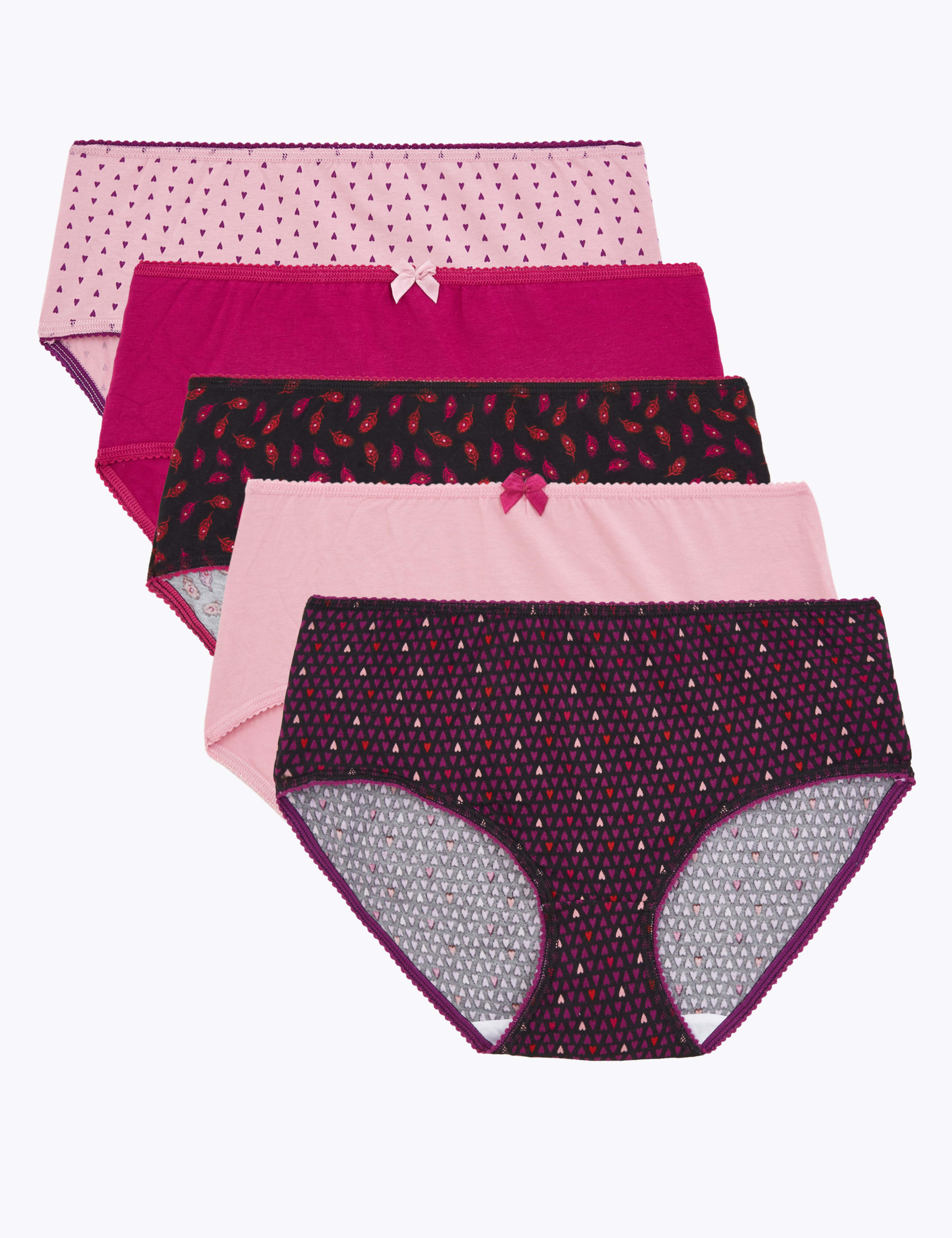 5 Pack Printed Midi Briefs 1 of 4