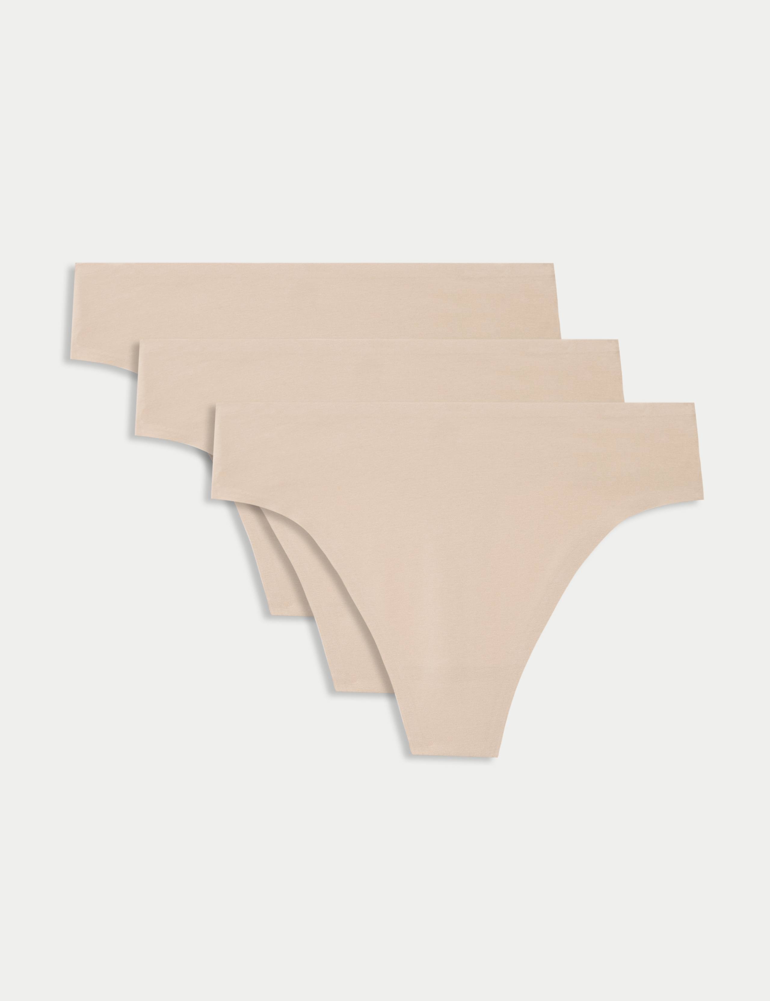 3pk Cool Comfort™ High Waisted No VPL Thongs 1 of 5