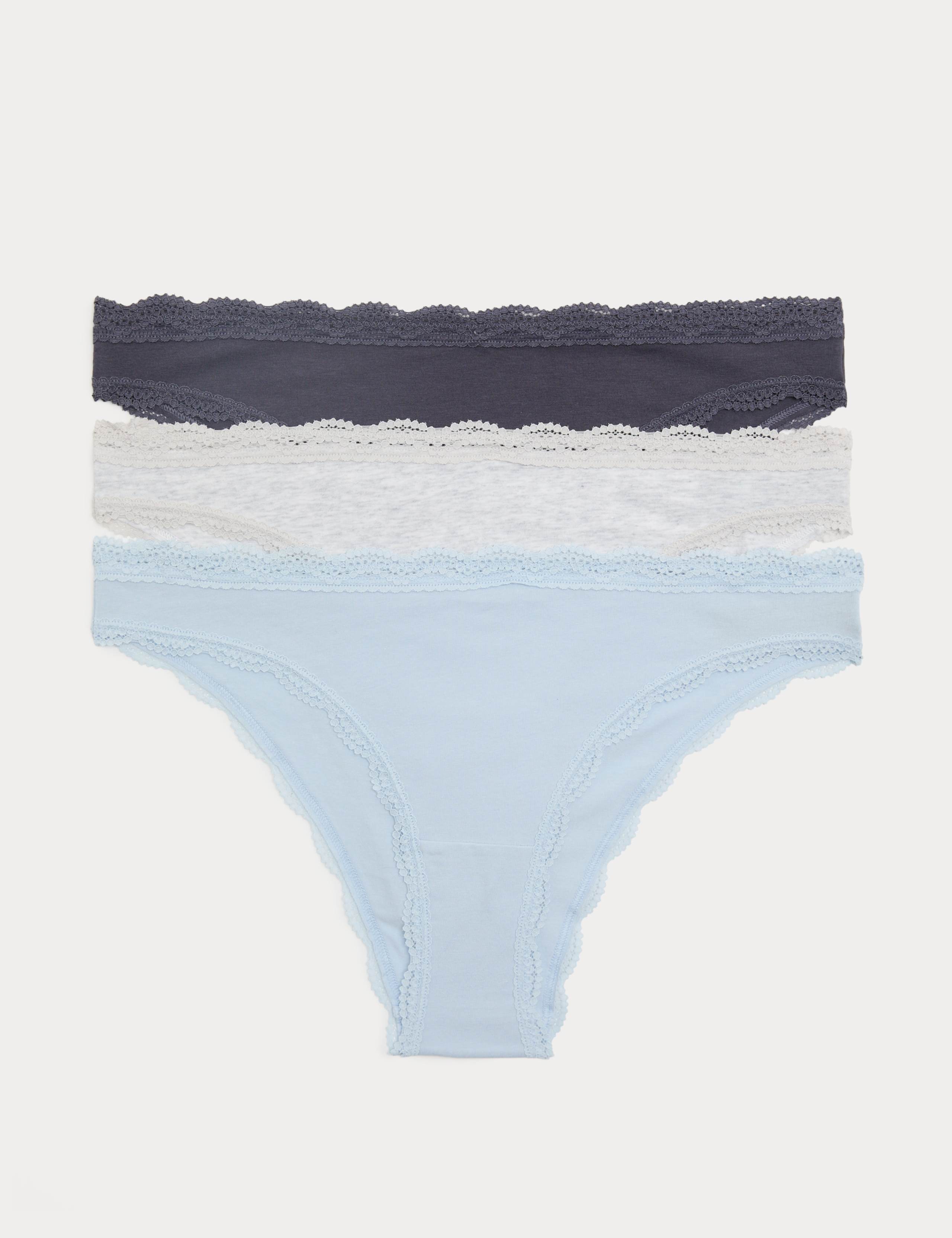 3 Pack Cotton Rich Brazilian Knickers 1 of 6