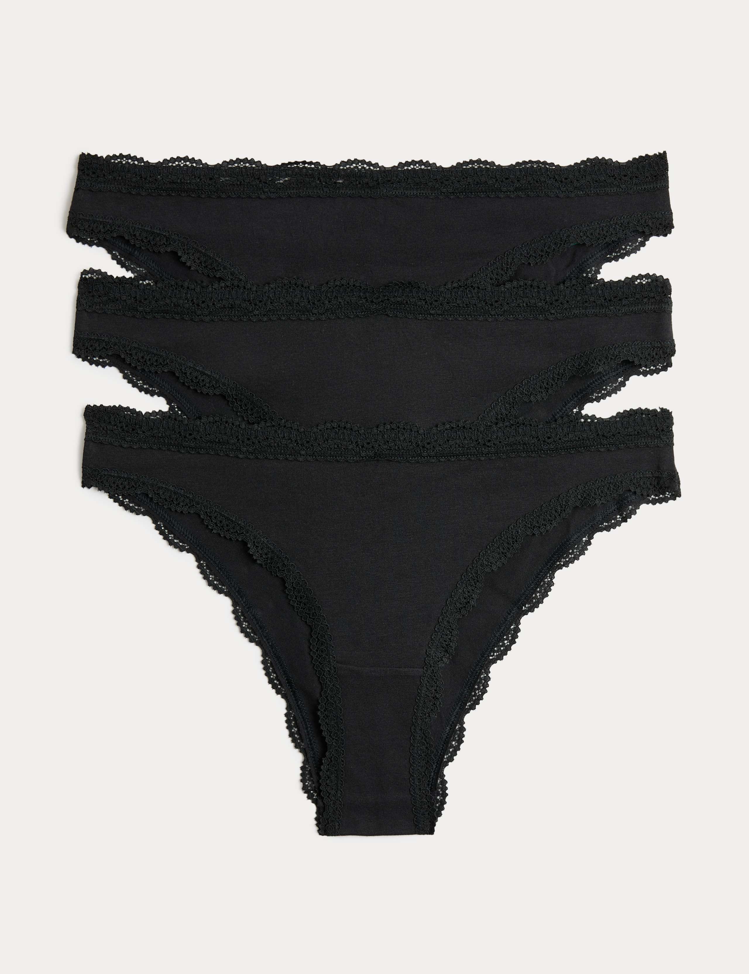 3 Pack Cotton Rich Brazilian Knickers 1 of 5