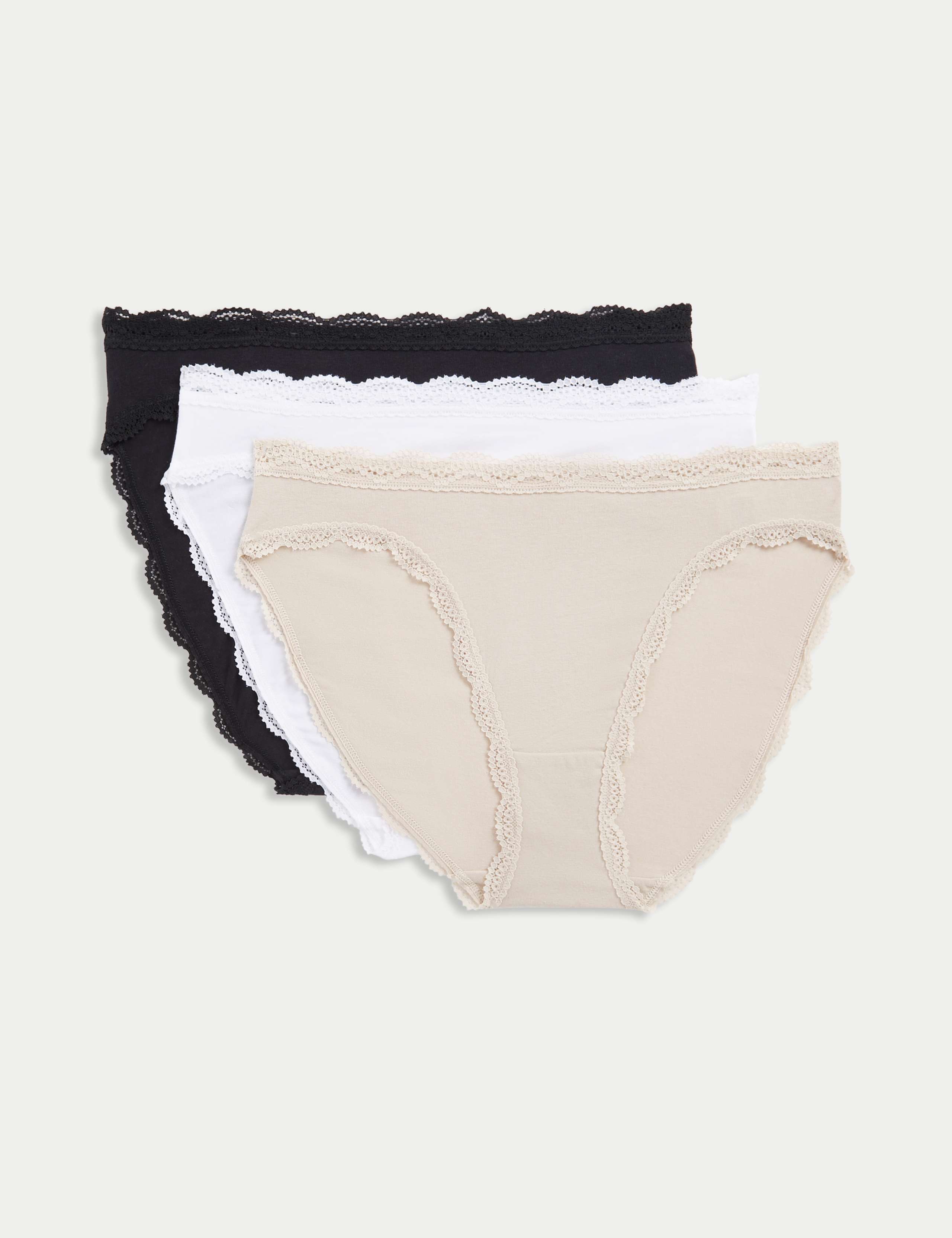 3pk Cotton Rich High Leg Knickers 1 of 6