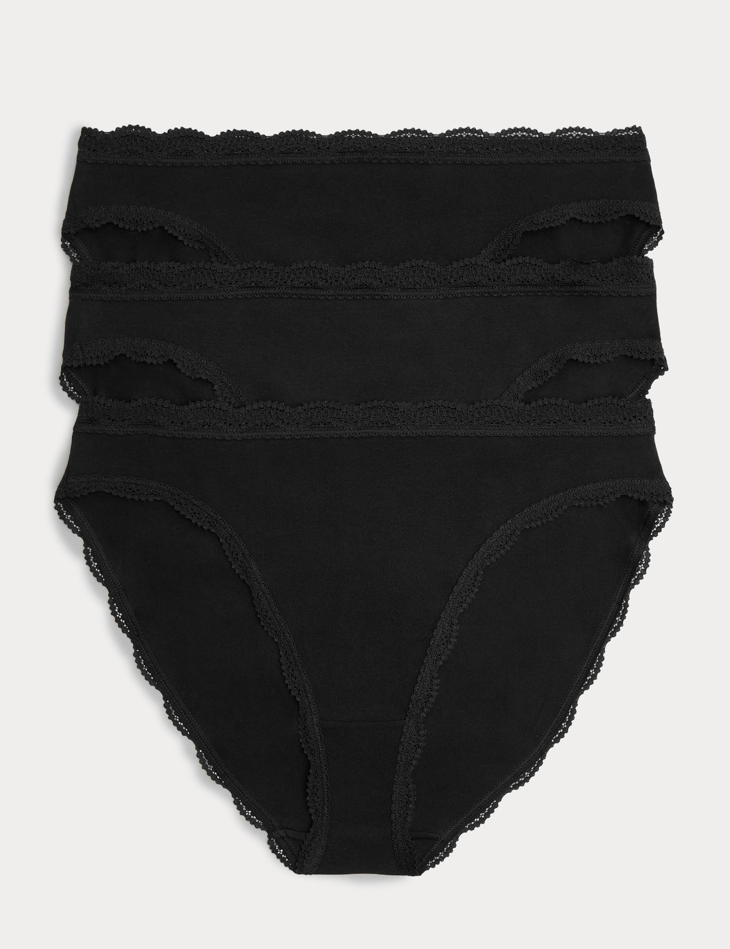 3 pack Cotton Rich High Leg Knickers 1 of 6