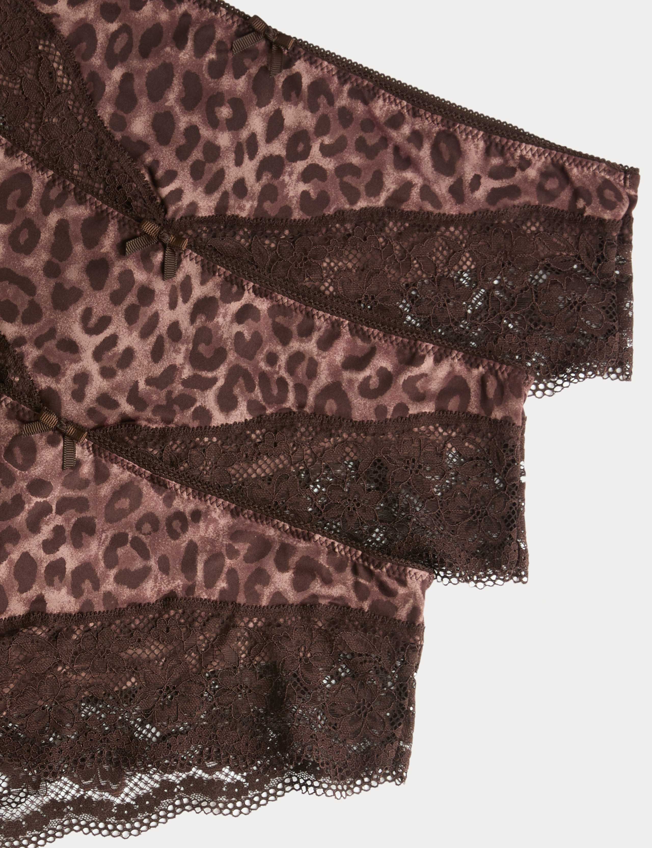 3pk Lace Trim Brazilian Knickers 5 of 5