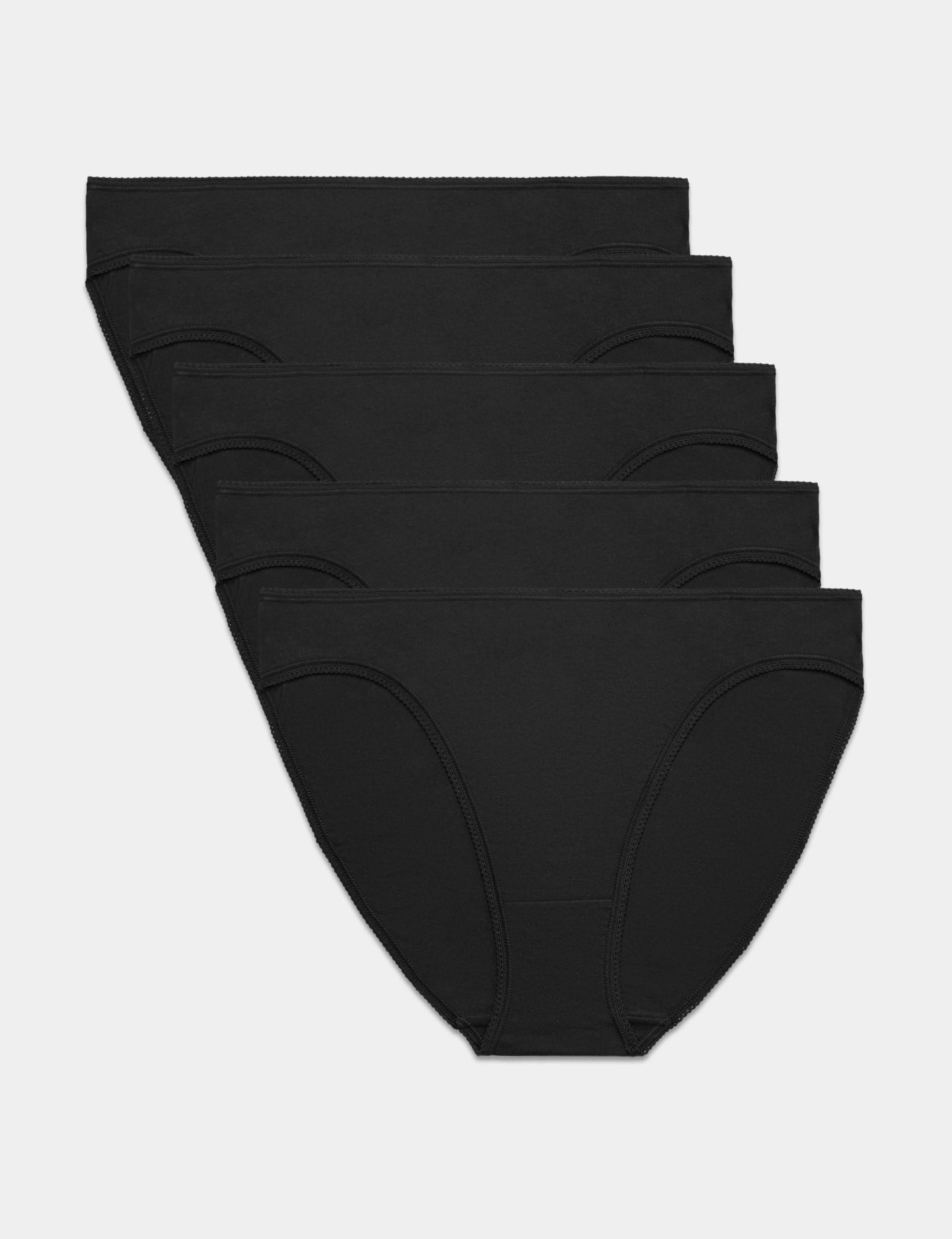5 Pack Cotton High Leg Knickers 1 of 6