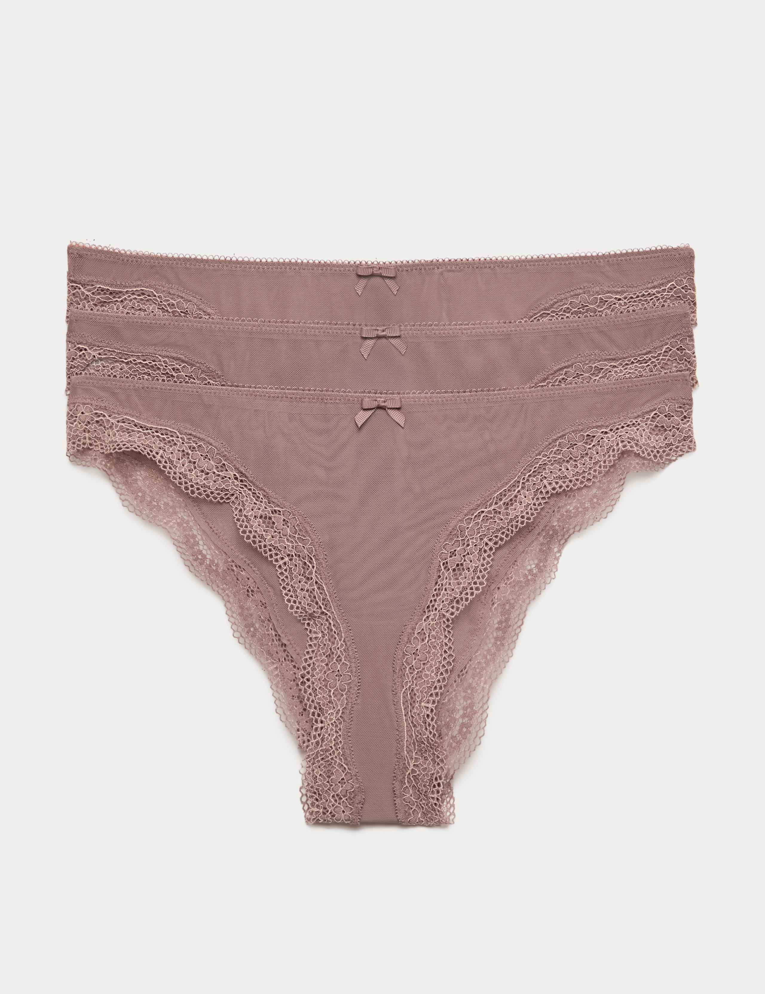 3 Pack Jasmine Mesh Brazilian Knickers 1 of 1