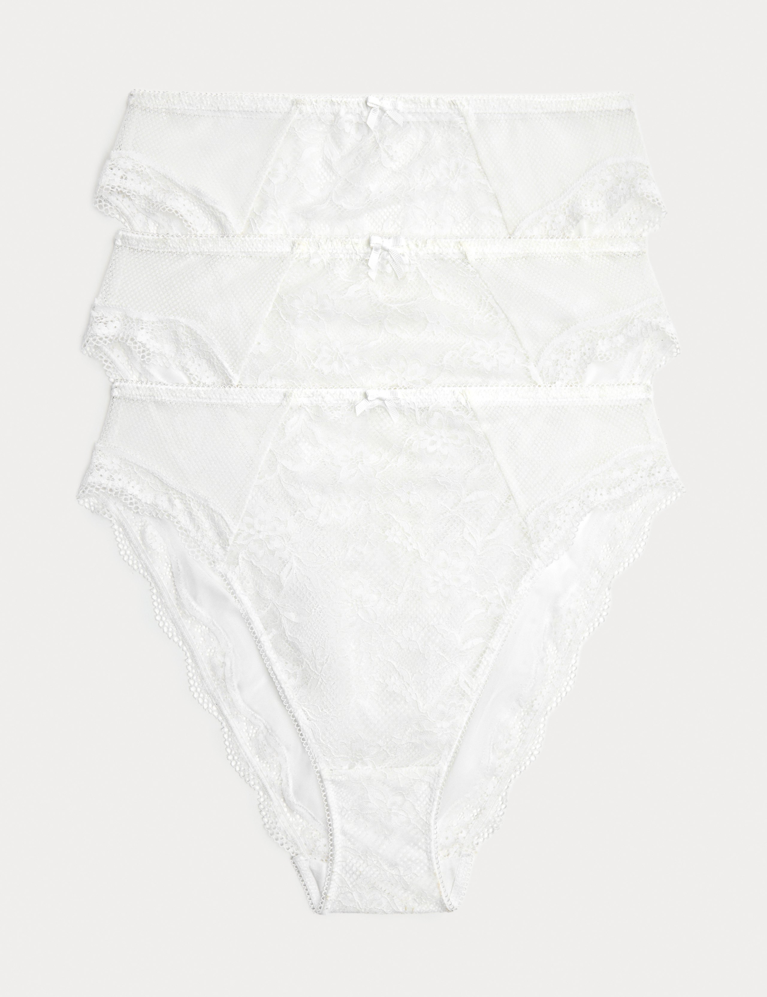 3pk Jasmine Lace High Waisted High Leg Knickers 1 of 6