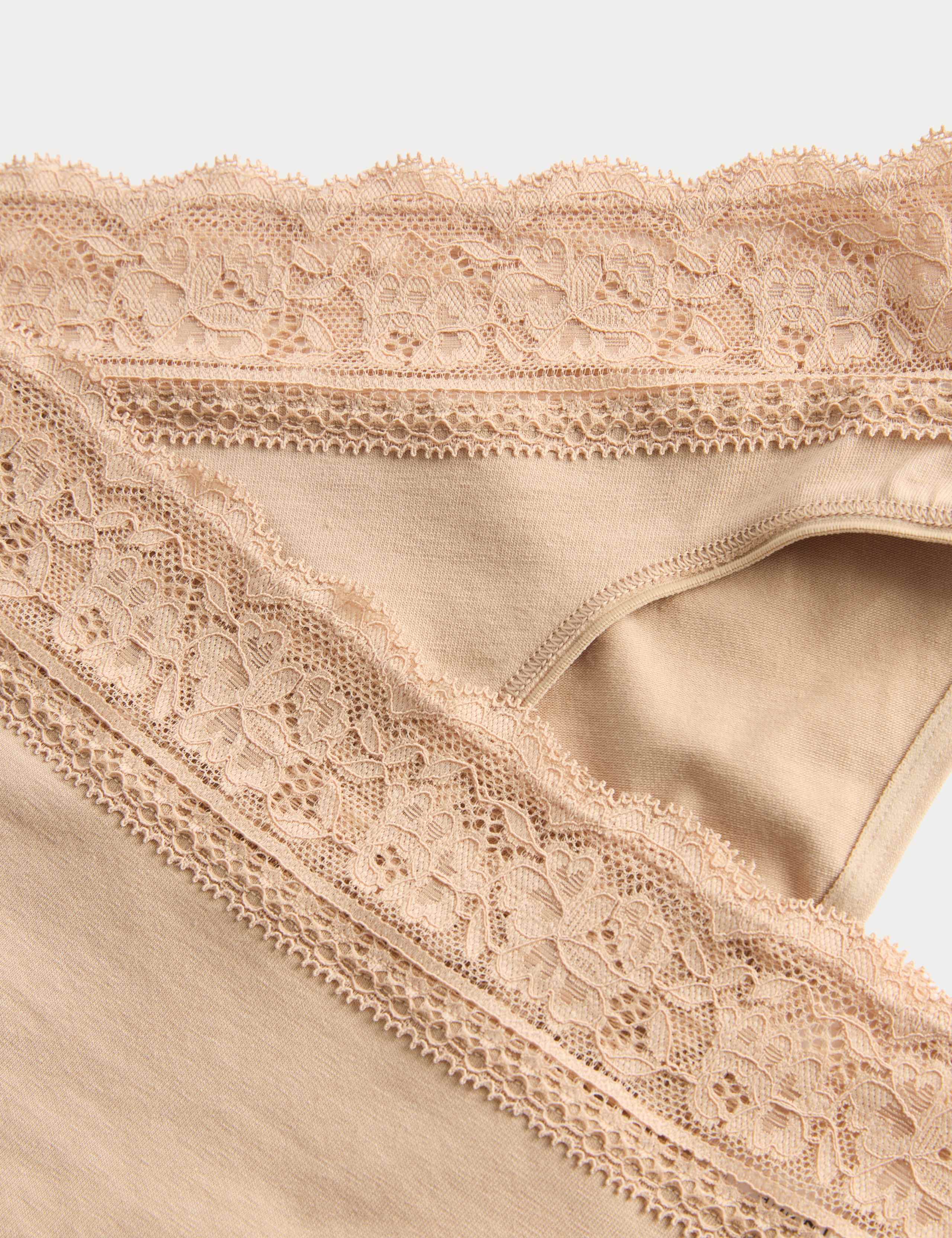 5pk Cotton Lycra® High Leg & Lace Knickers 6 of 6