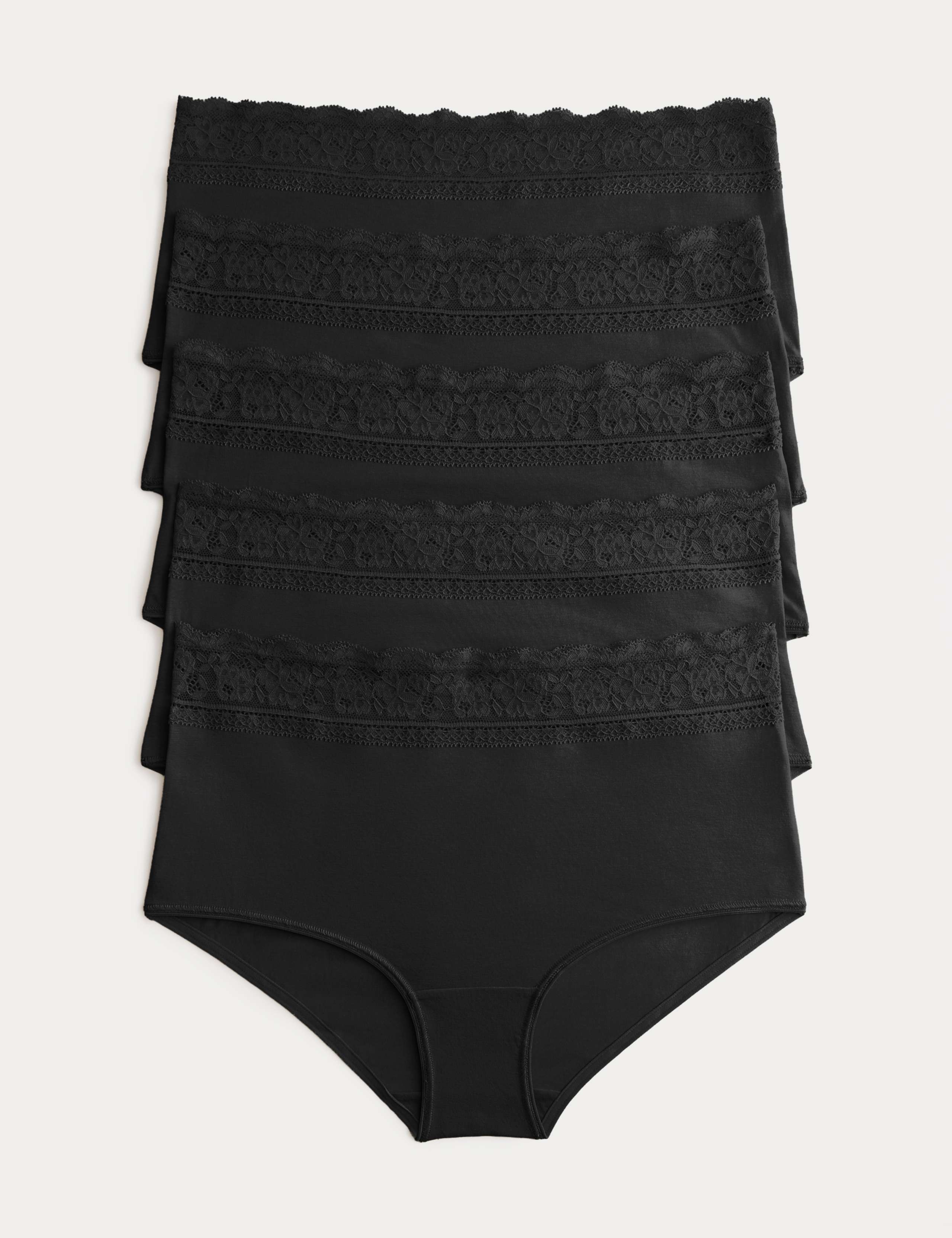 5pk Cotton Lycra® & Lace High Rise Short 1 of 5