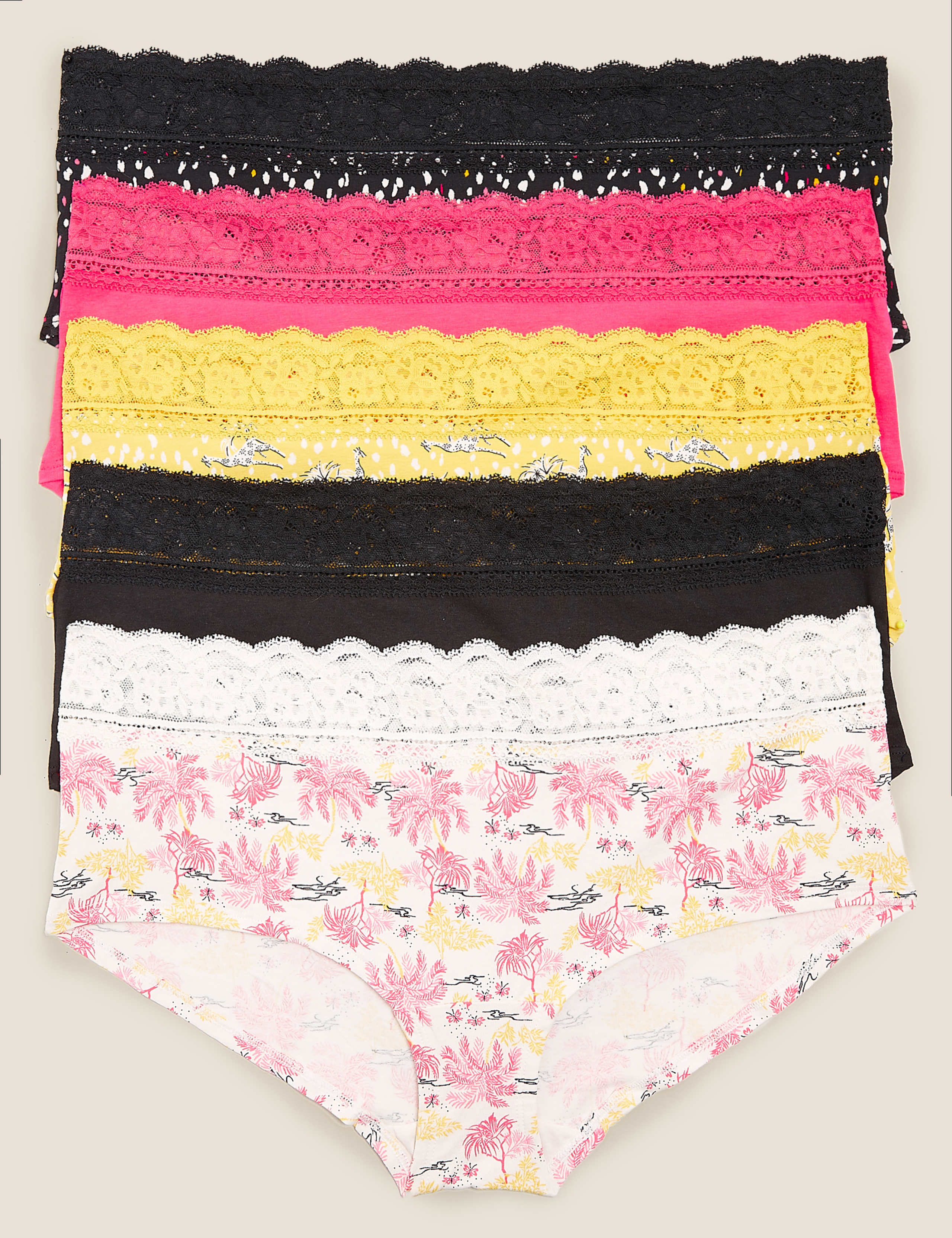 5pk Cotton Lycra® Lace Knickers 1 of 5