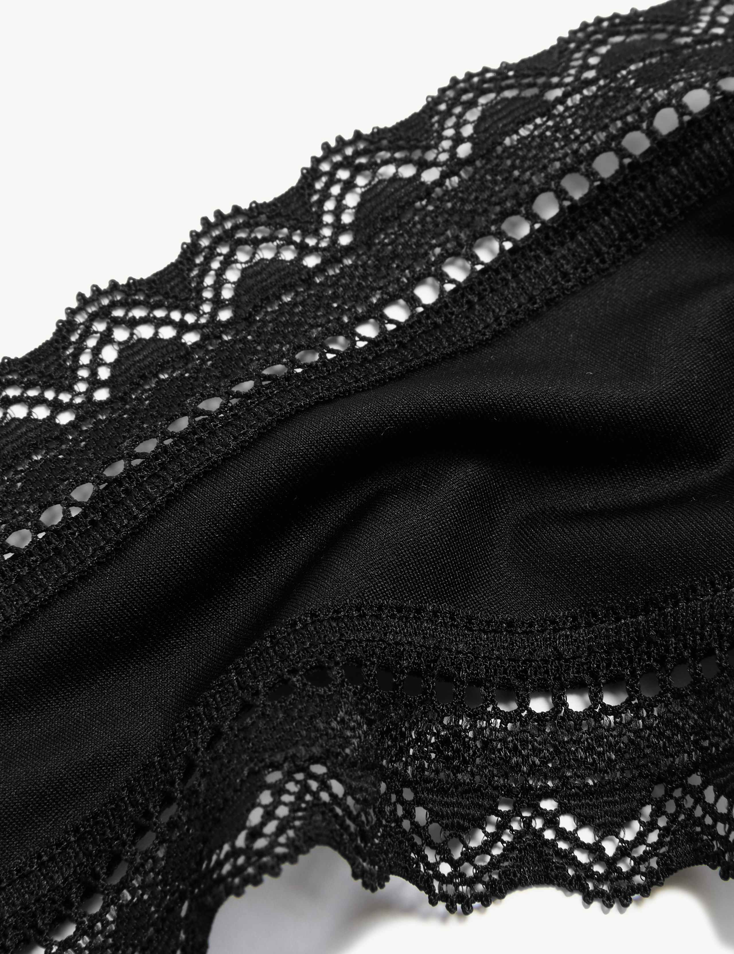 5pk Microfibre & Lace Trim Thongs 7 of 7