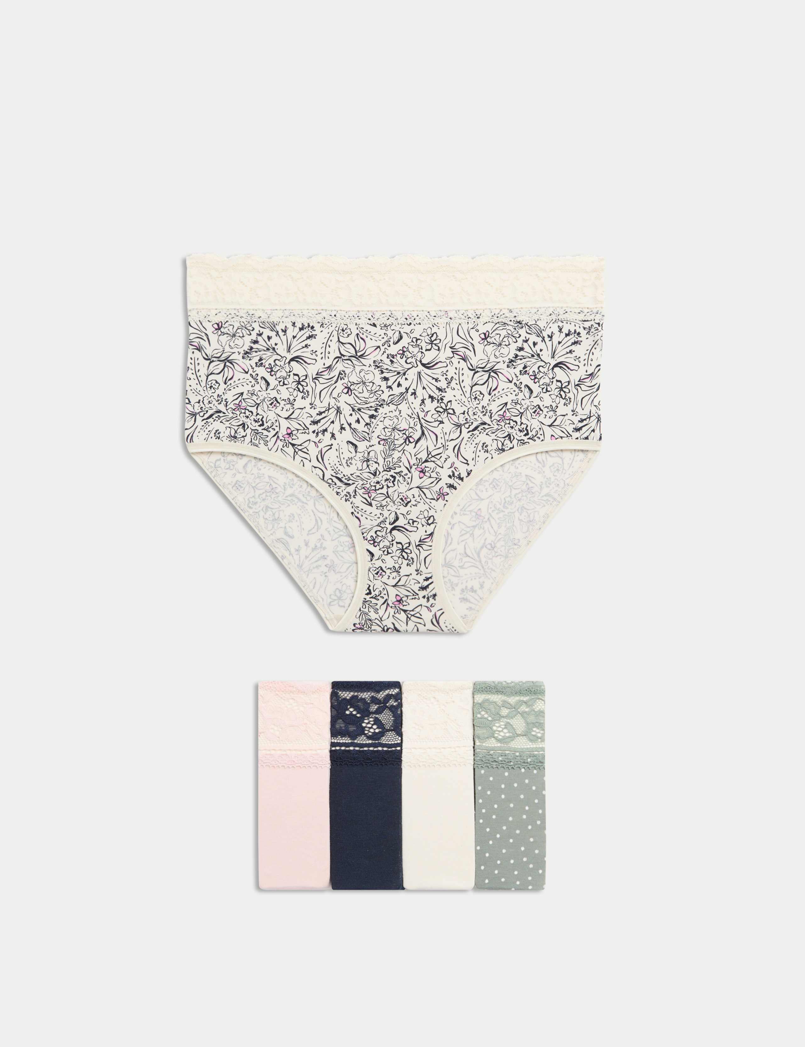 5pk Cotton Rich Printed Full Briefs 1 of 4