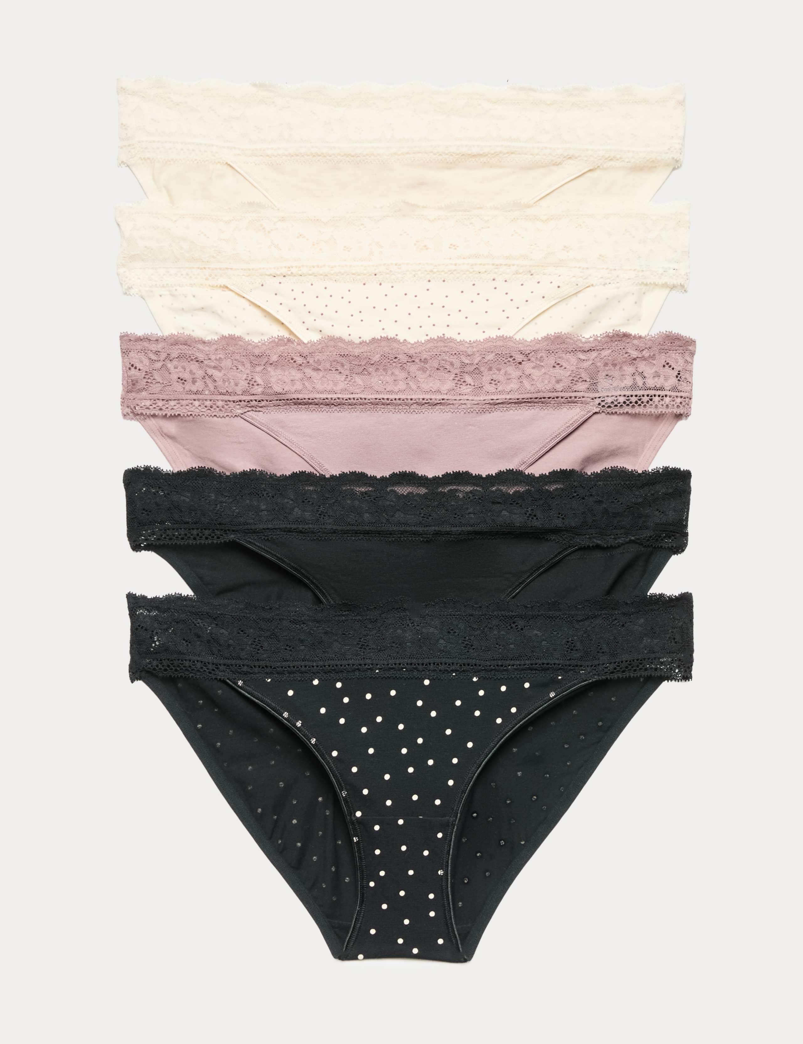 5pk Cotton Blend Printed Bikini Knickers 1 of 5