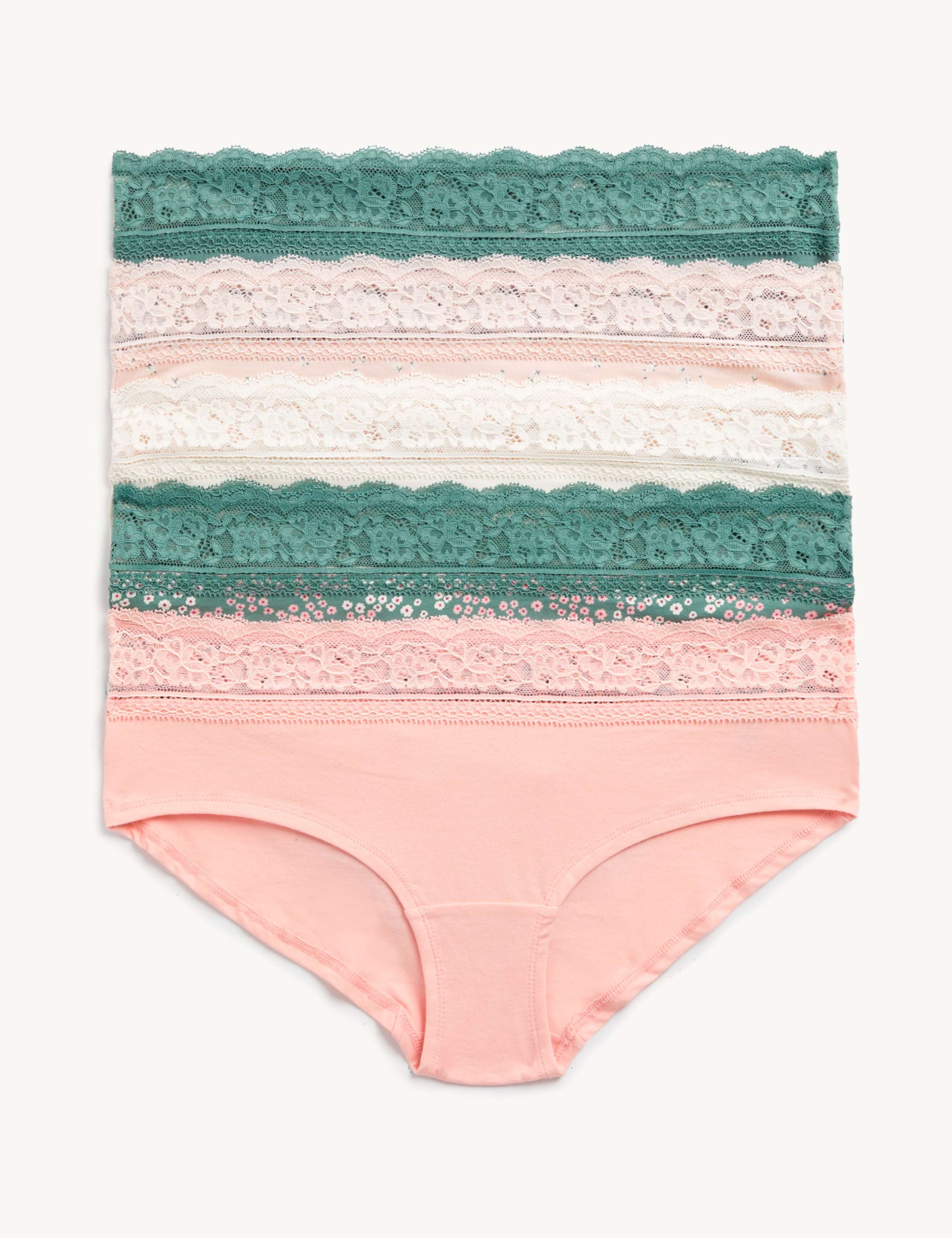 5pk Cotton Rich Printed Low Rise Shorts 1 of 4