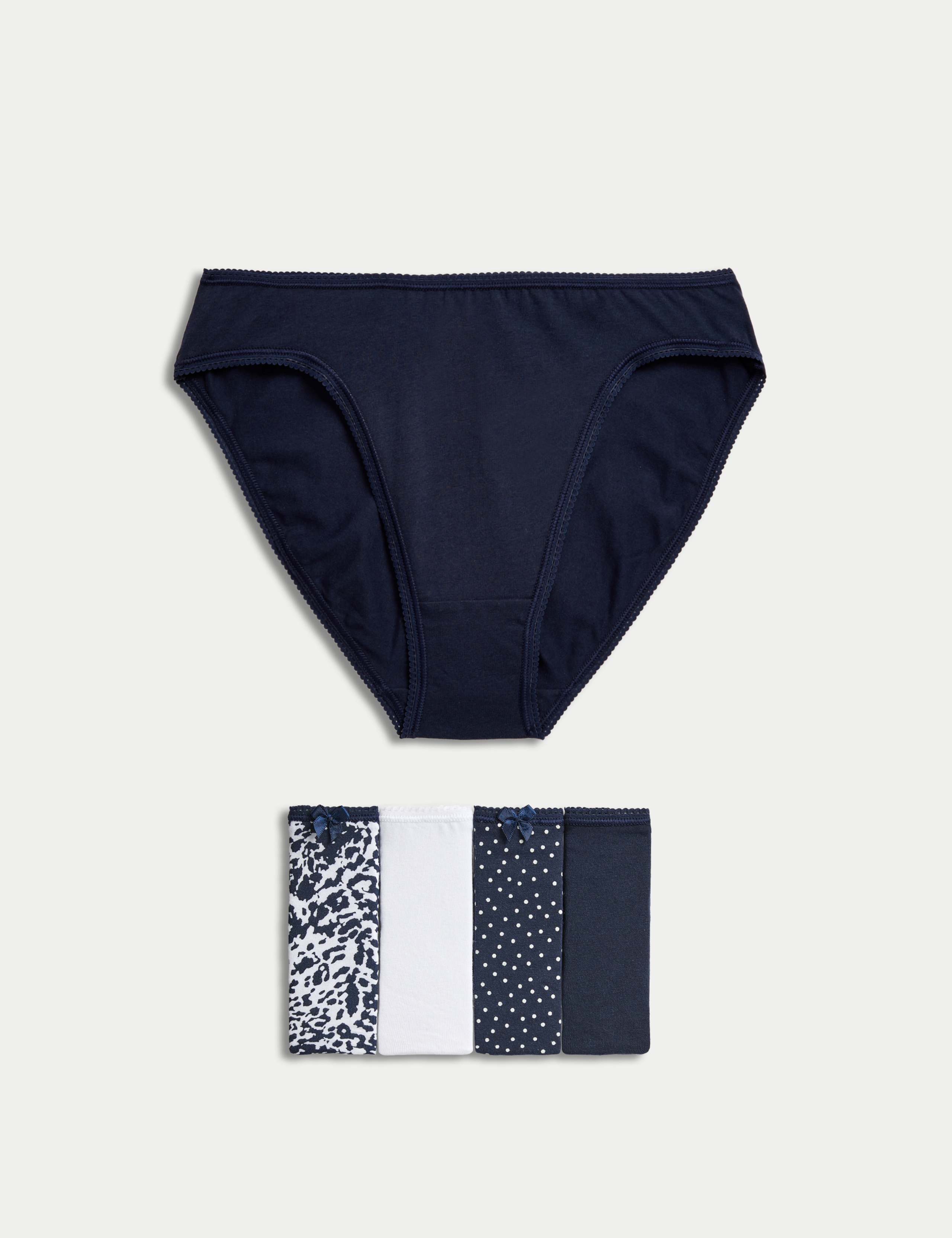 5pk Cotton Lycra™ High Leg Knickers 1 of 5