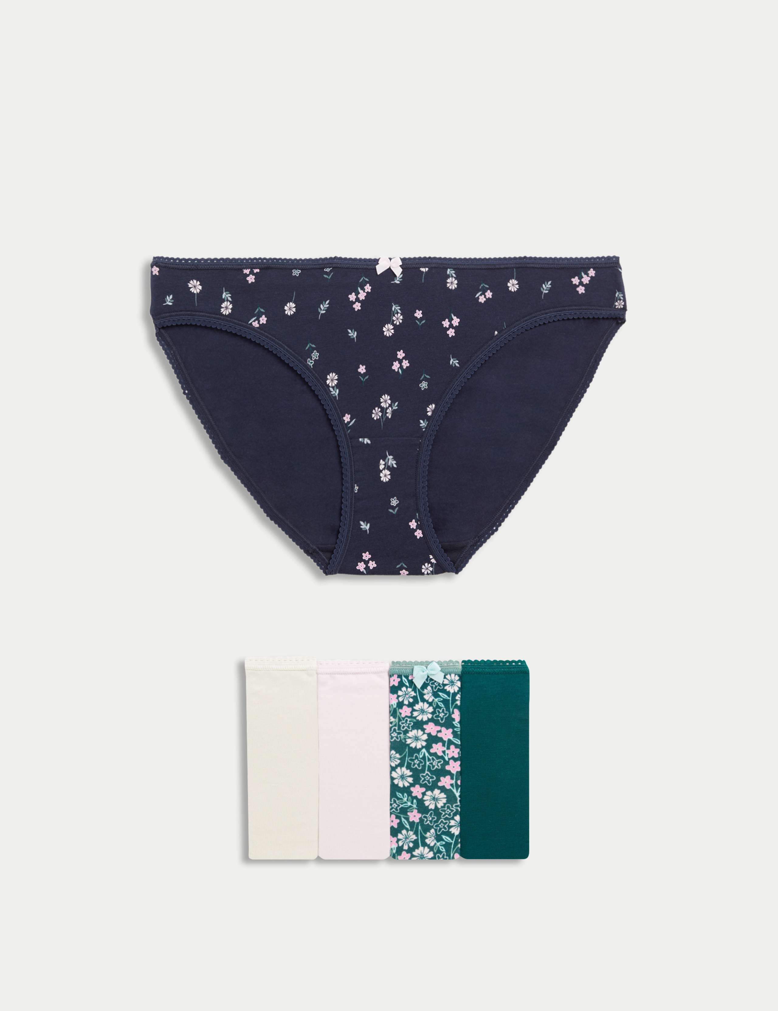 5pk Cotton Lycra™ Printed Bikini Knickers 1 of 5