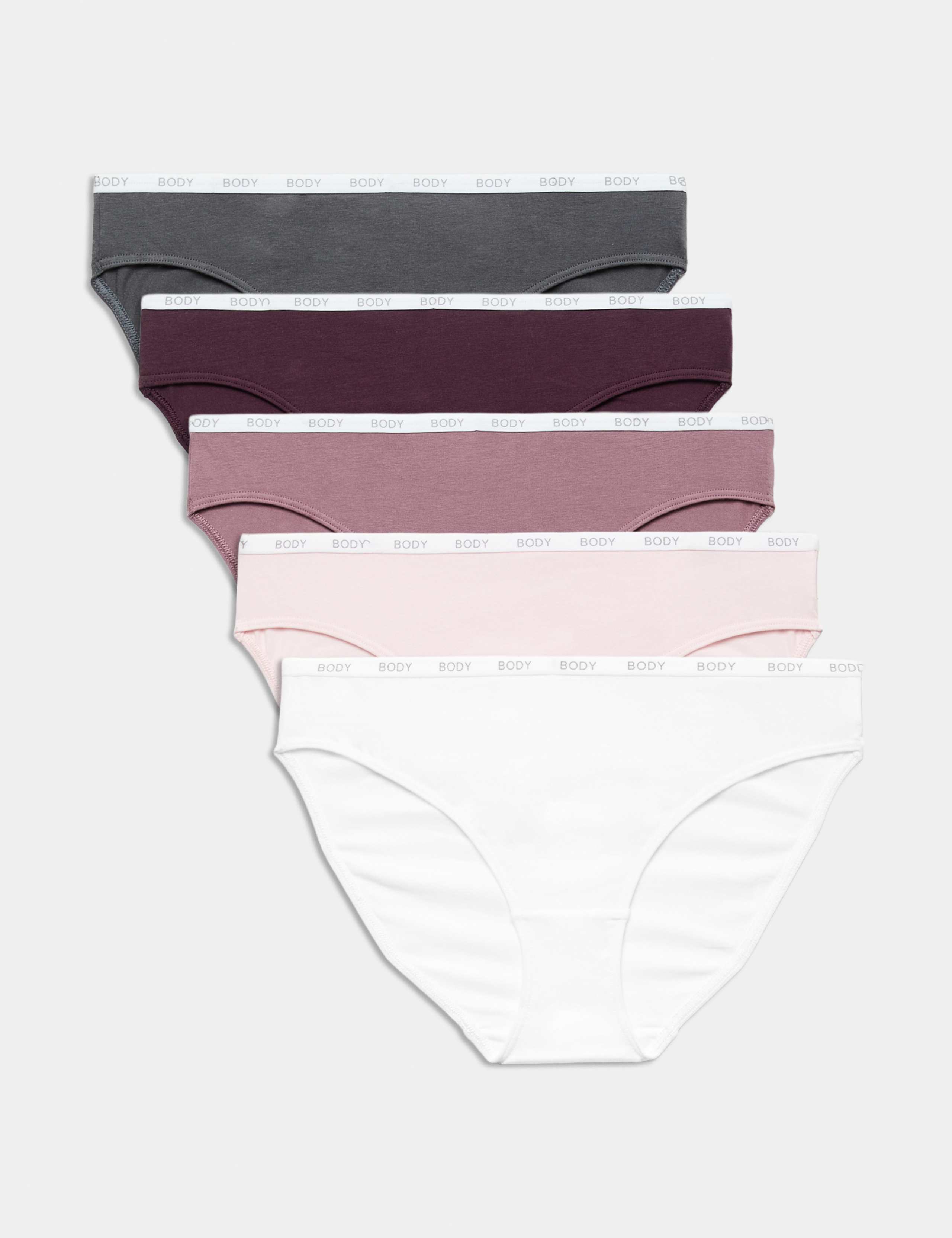 5pk Cotton Rich Mid Rise Bikini Knickers 1 of 4
