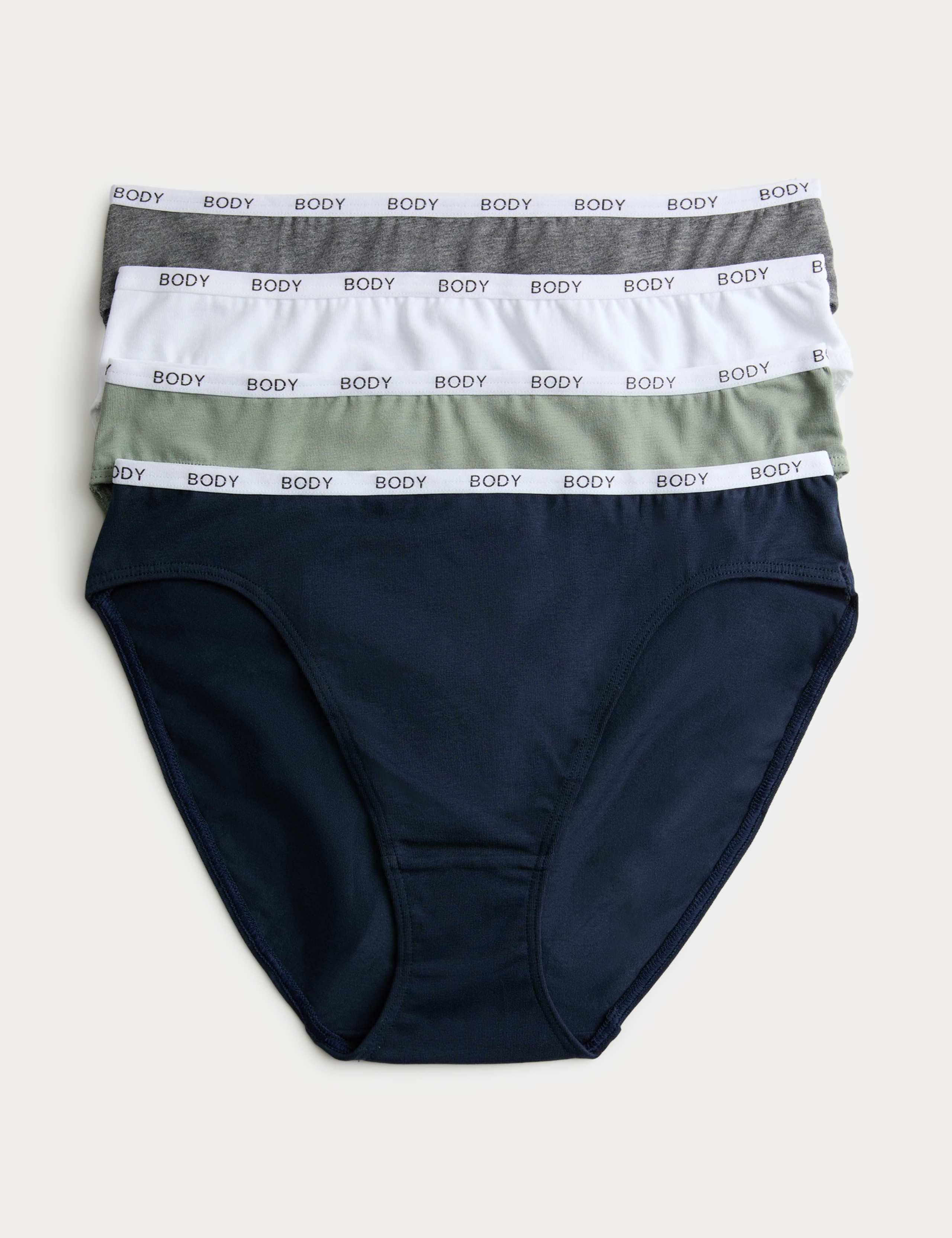 4pk Cotton Rich High Leg Knickers 1 of 5