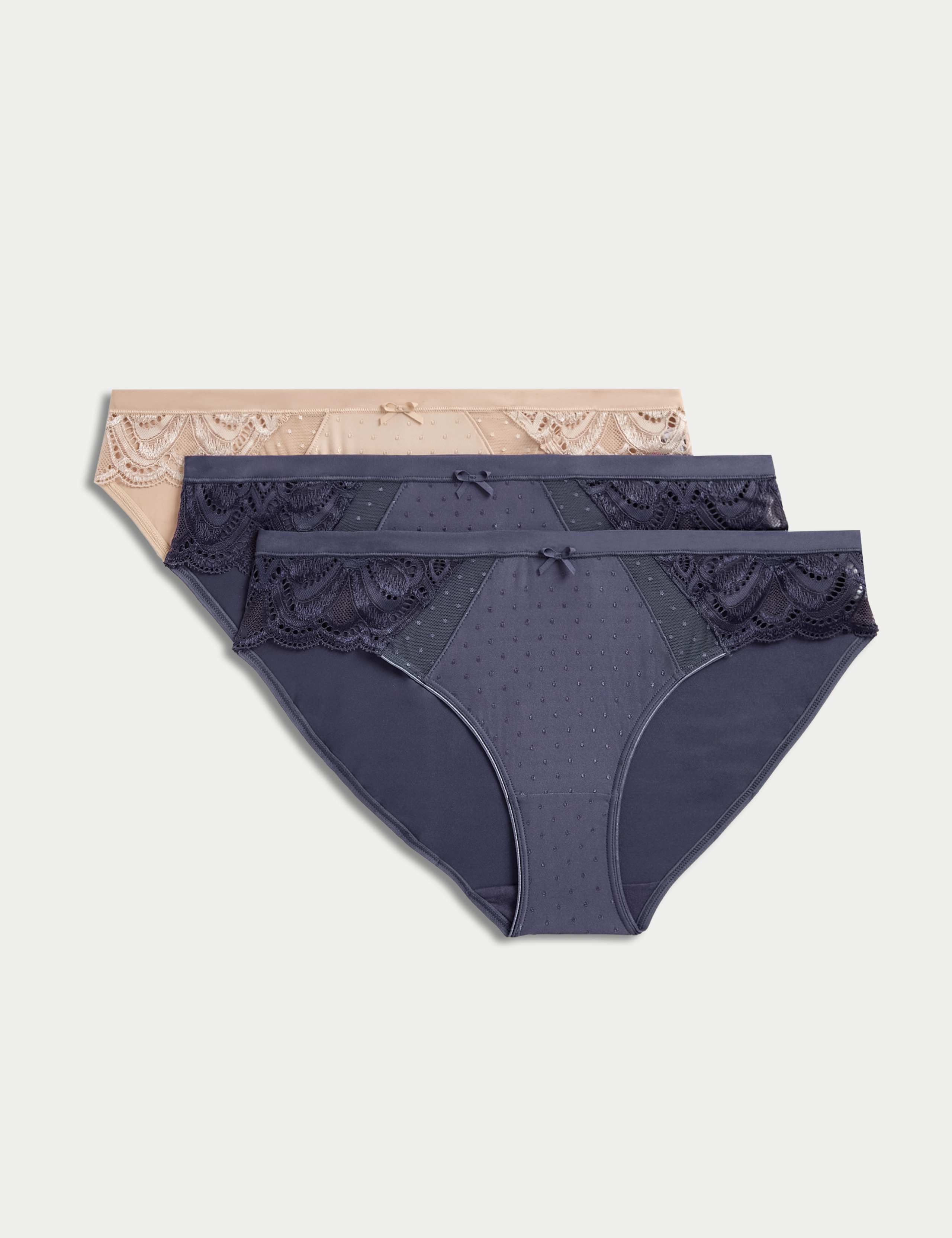 3pk Amelia Lace Bikini Knickers 1 of 6