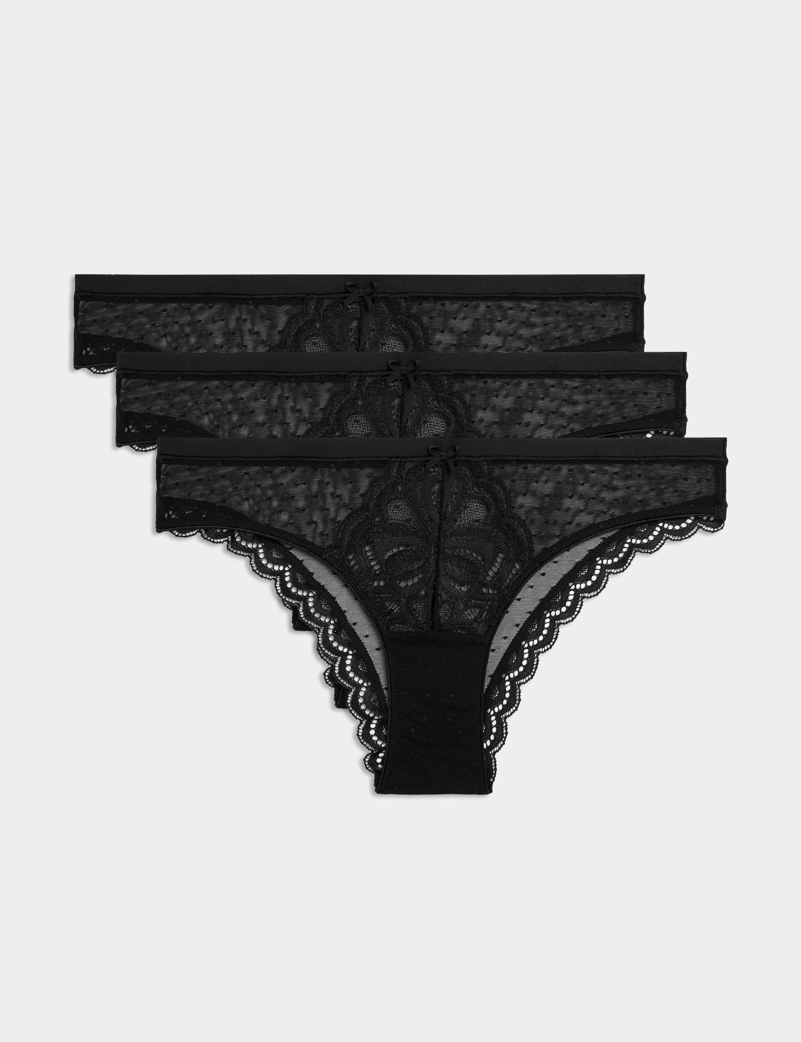 3pk Amelia Lace Brazilian Knickers 1 of 6