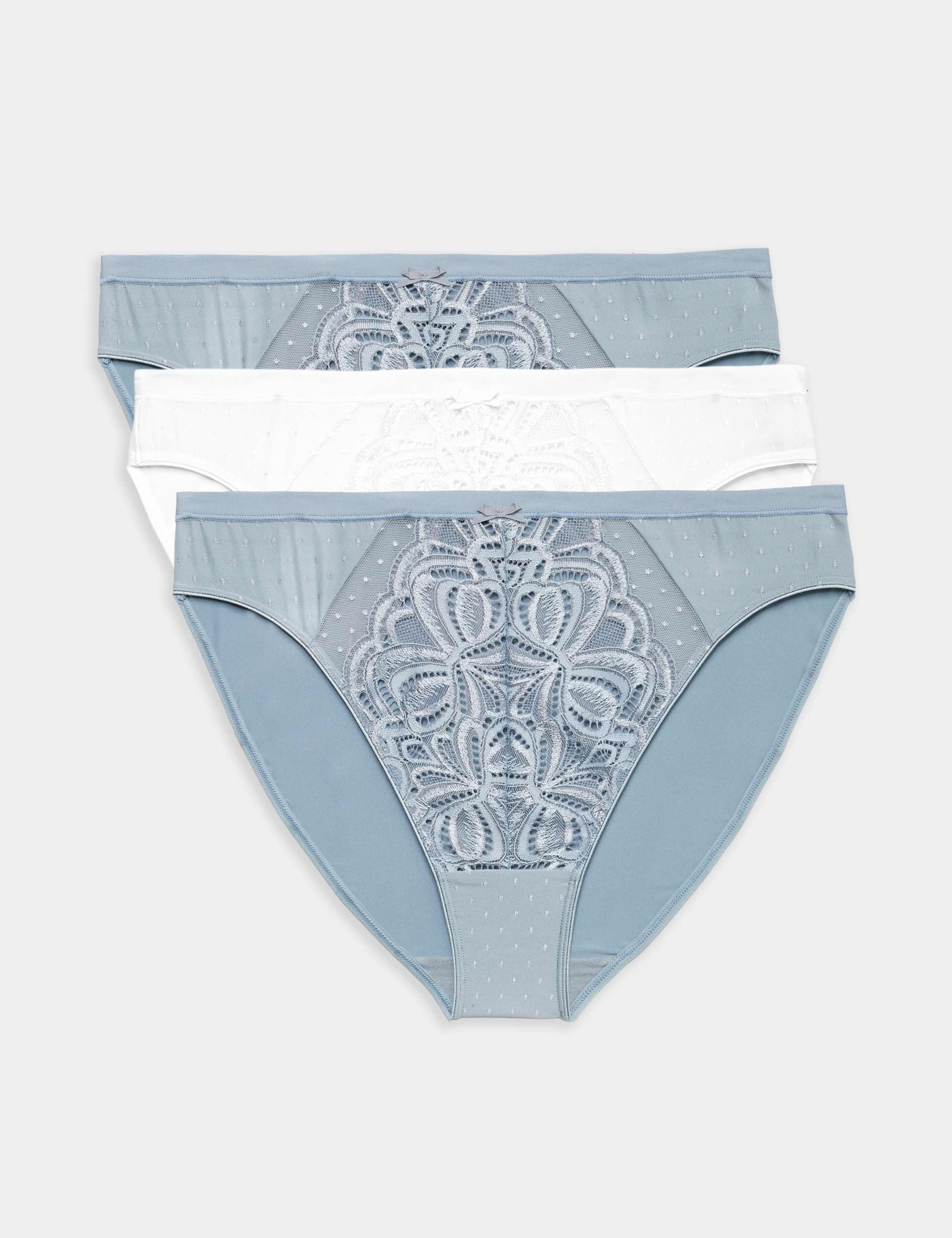 3pk Amelia Lace High Leg Knickers 1 of 4