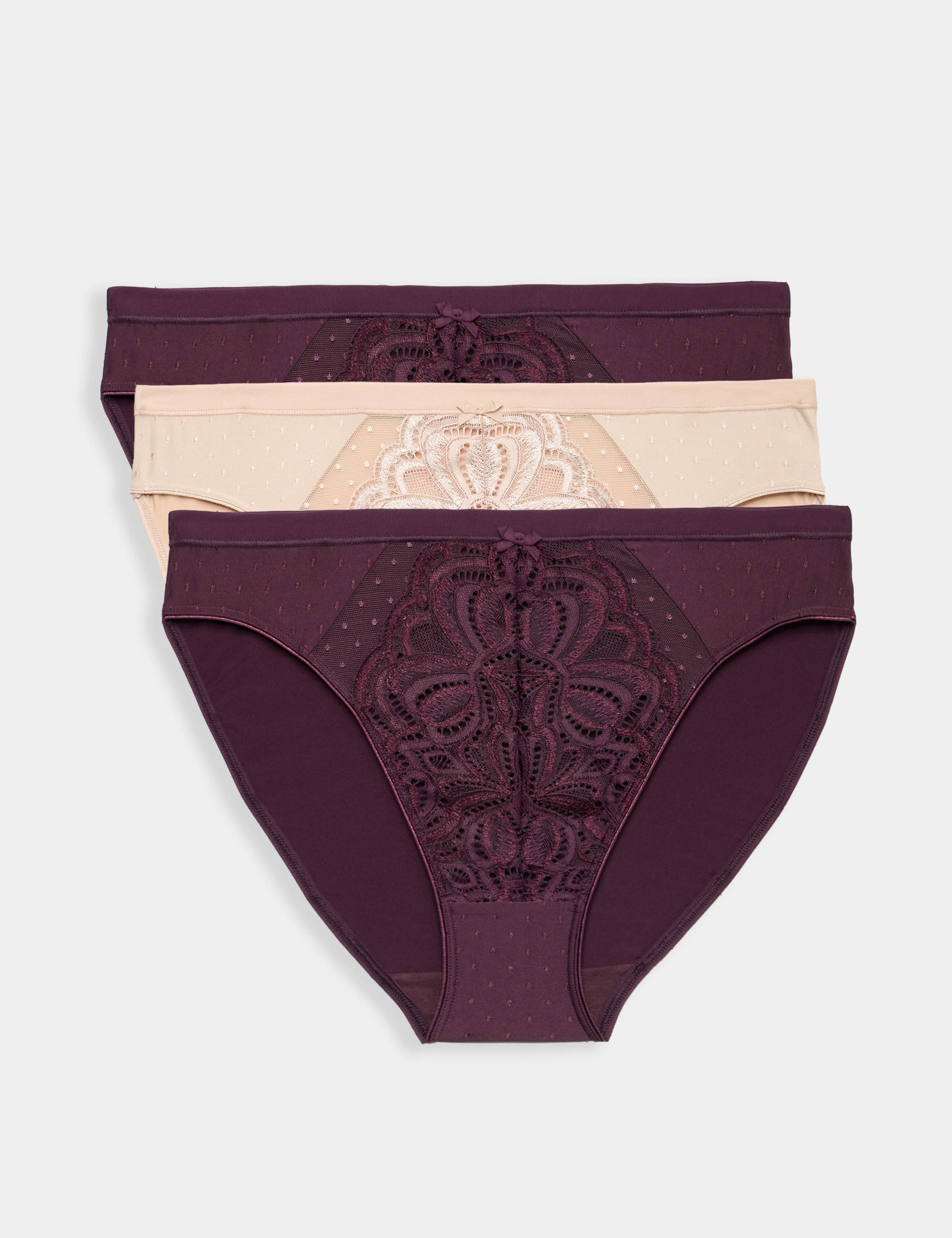 3pk Amelia Lace High Leg Knickers 1 of 4