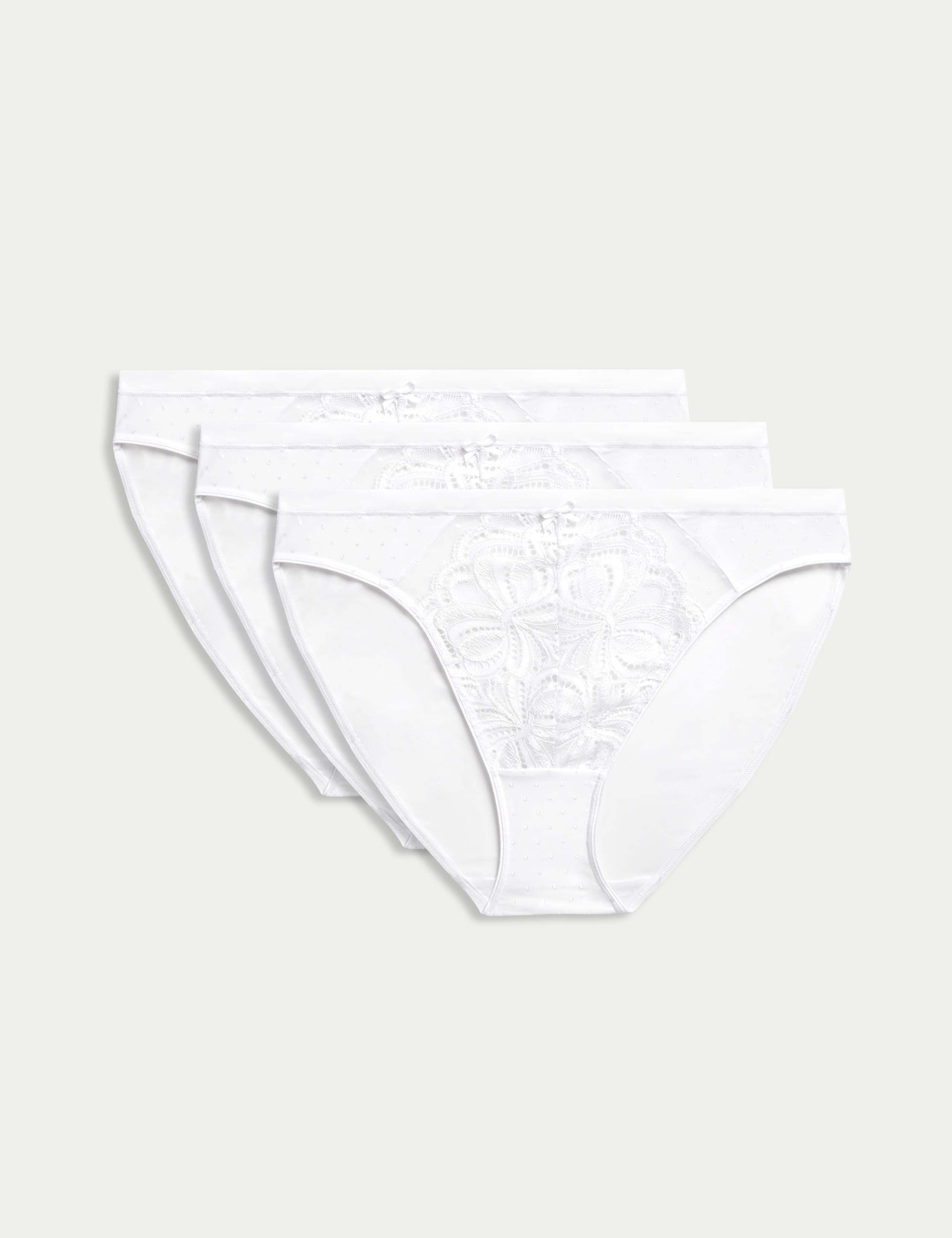 3pk Amelia Lace High Leg Knickers 1 of 5