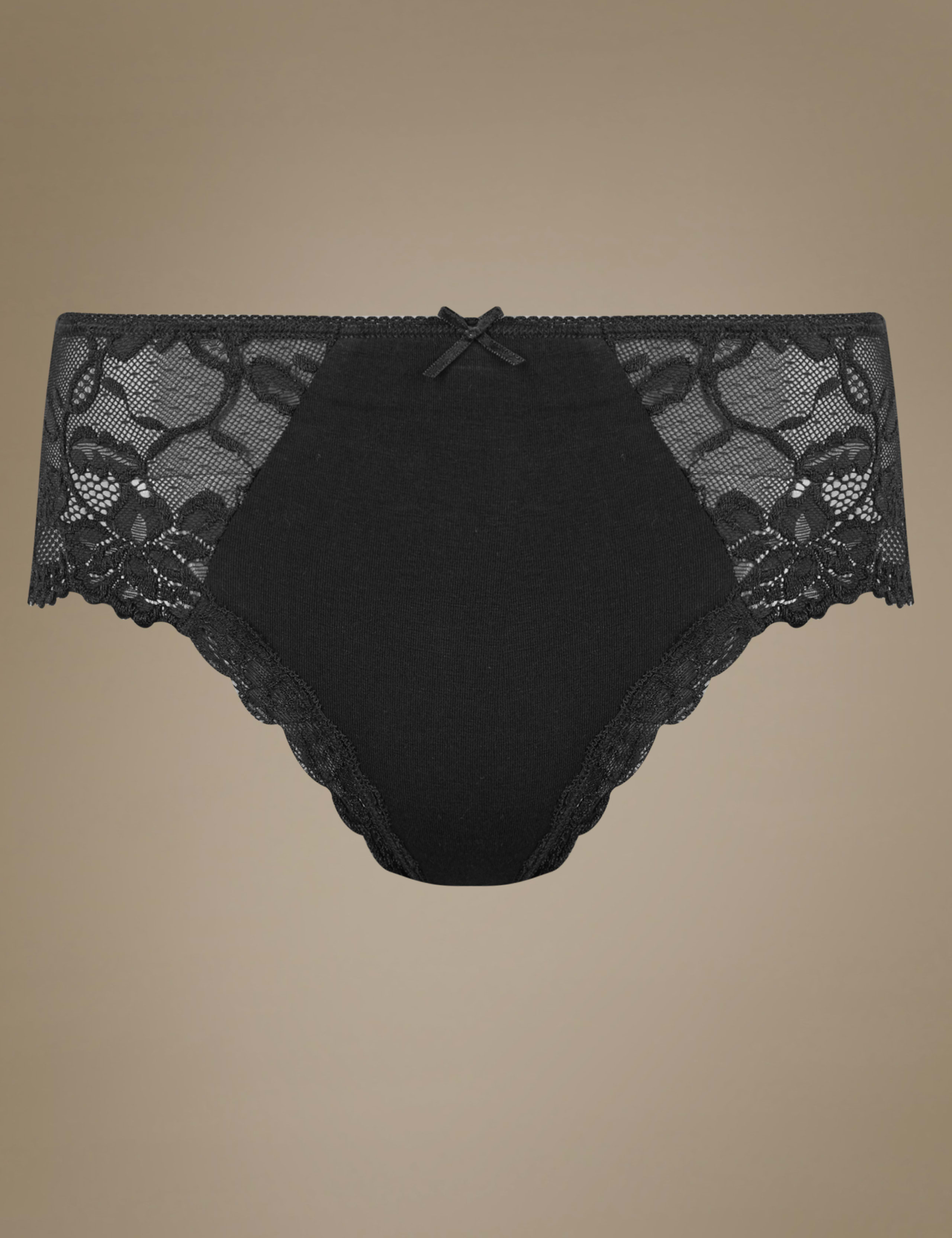 Cotton Rich Lace High Rise Midi Knickers 2 of 4