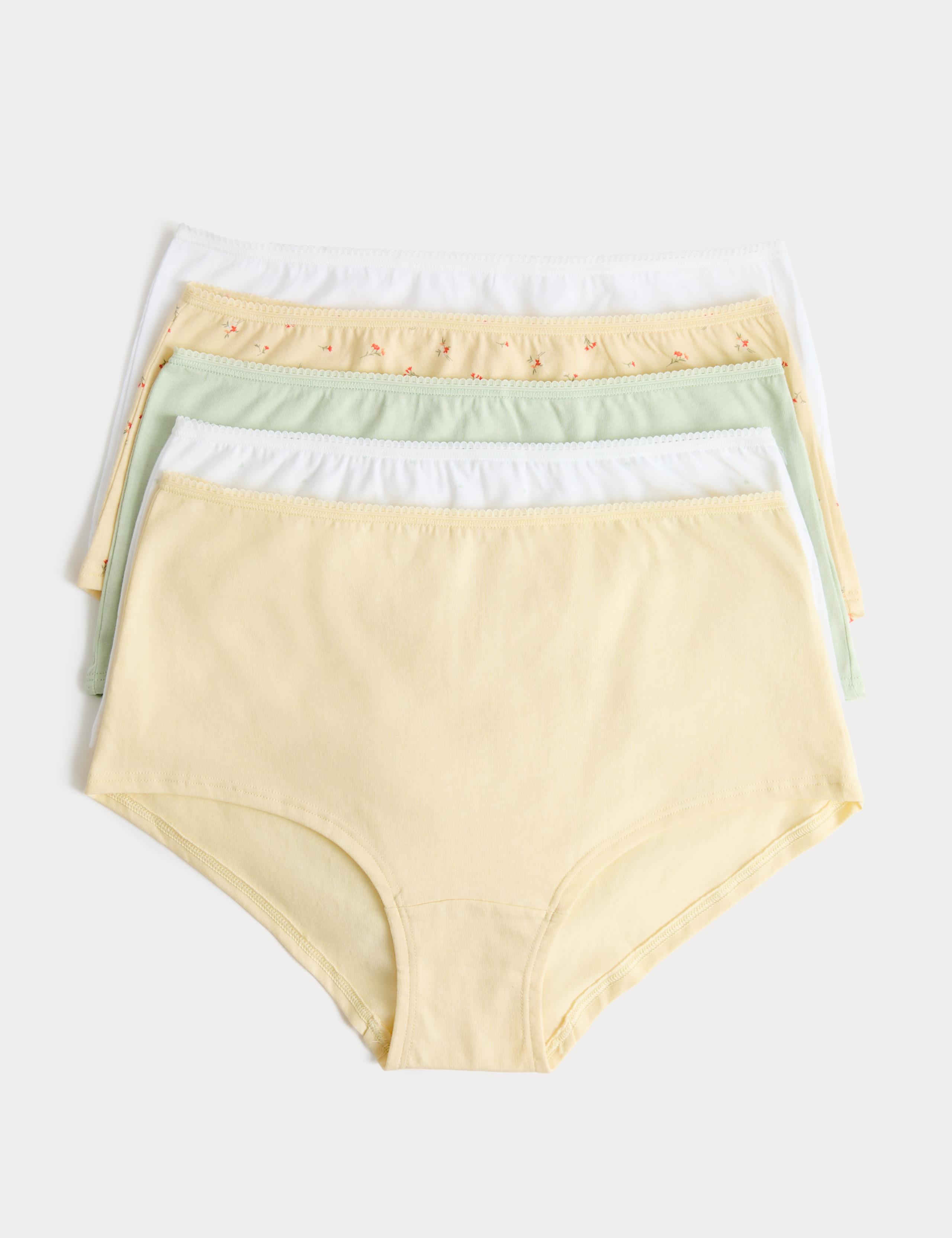 5pk Pure Cotton High Rise Full Briefs 1 of 2