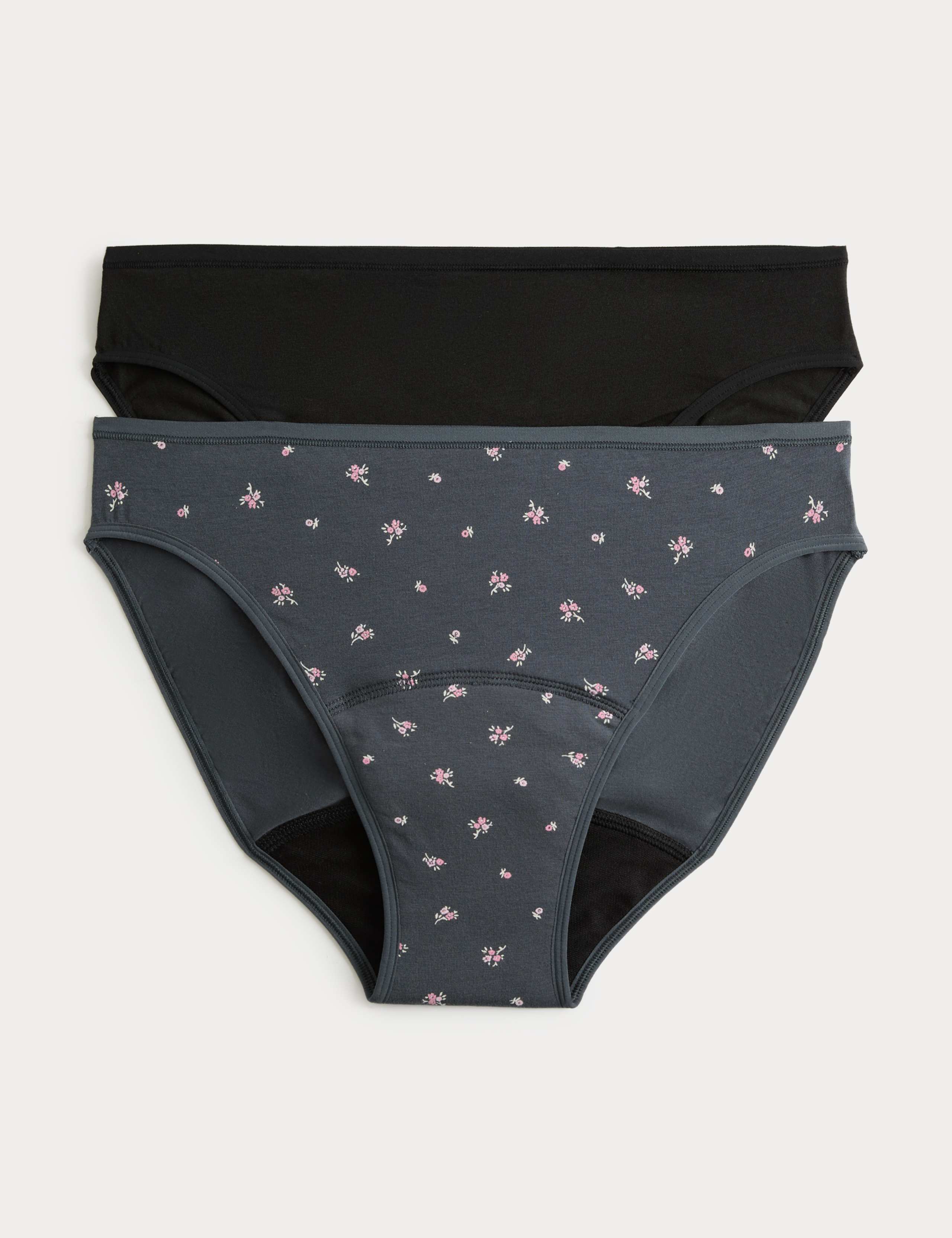 2 Pack Printed Period High Leg Knickers 1 of 6