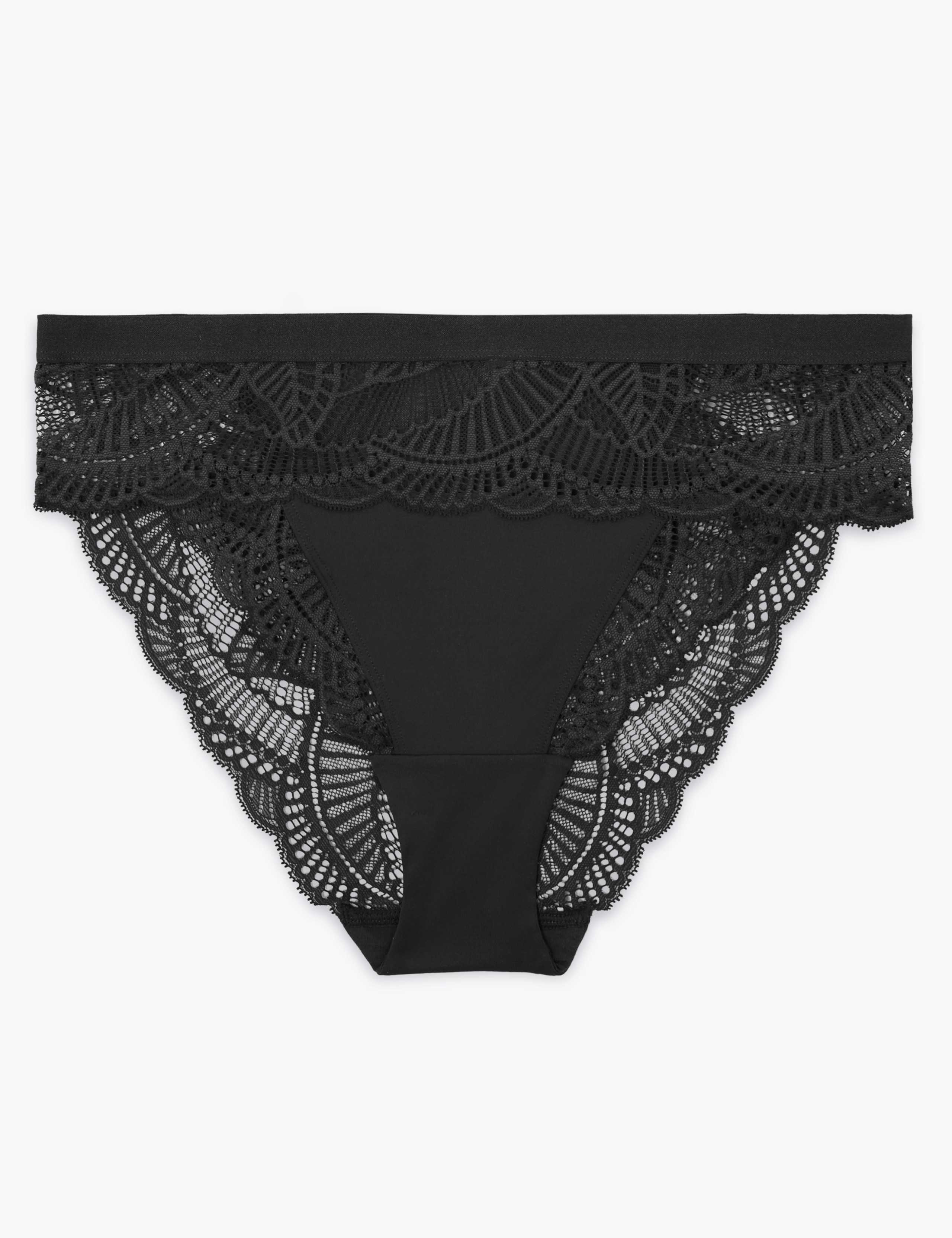 Sheer Lace High Leg Knickers 1 of 3