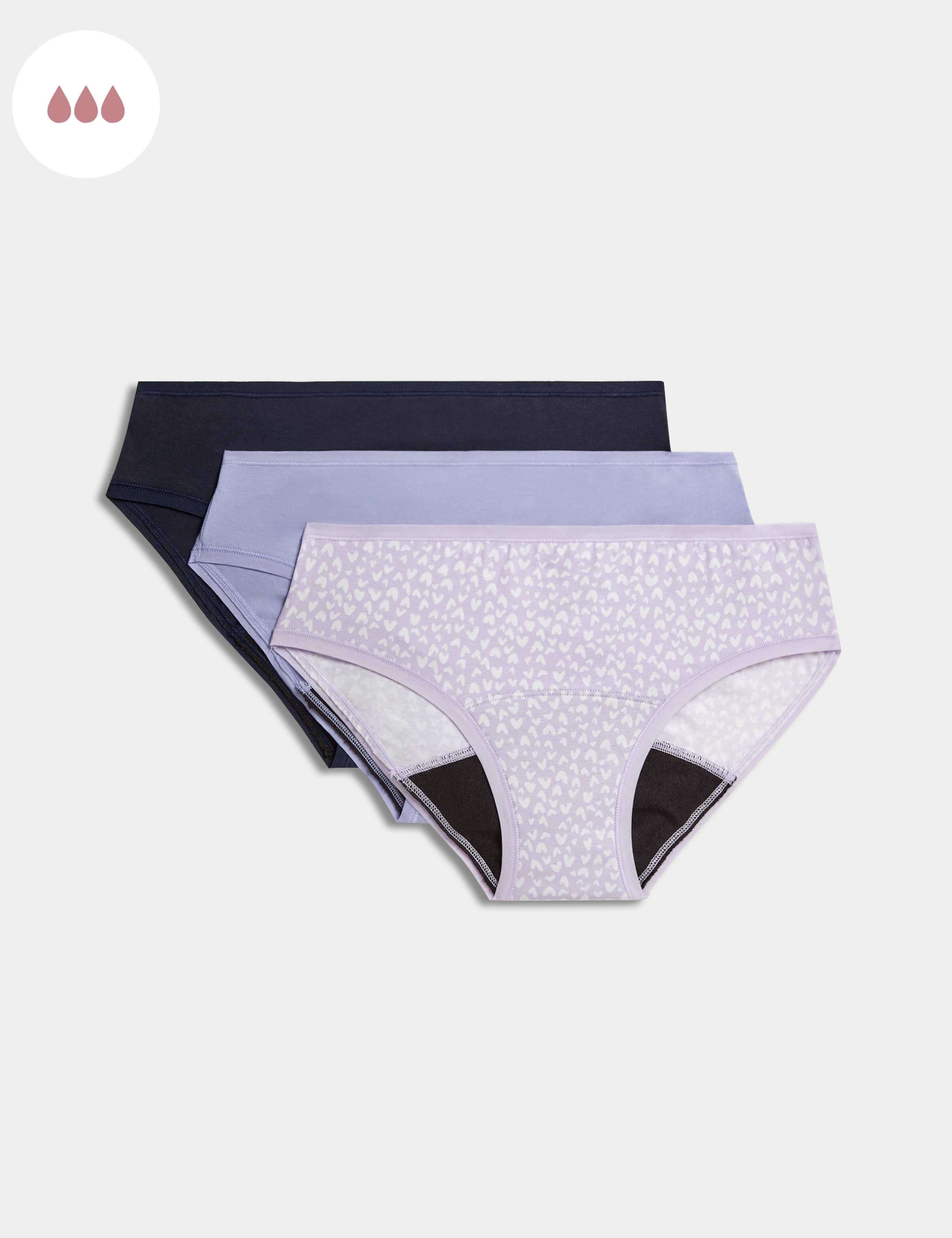 3pk Heavy Absorbency First Period Briefs 1 of 5