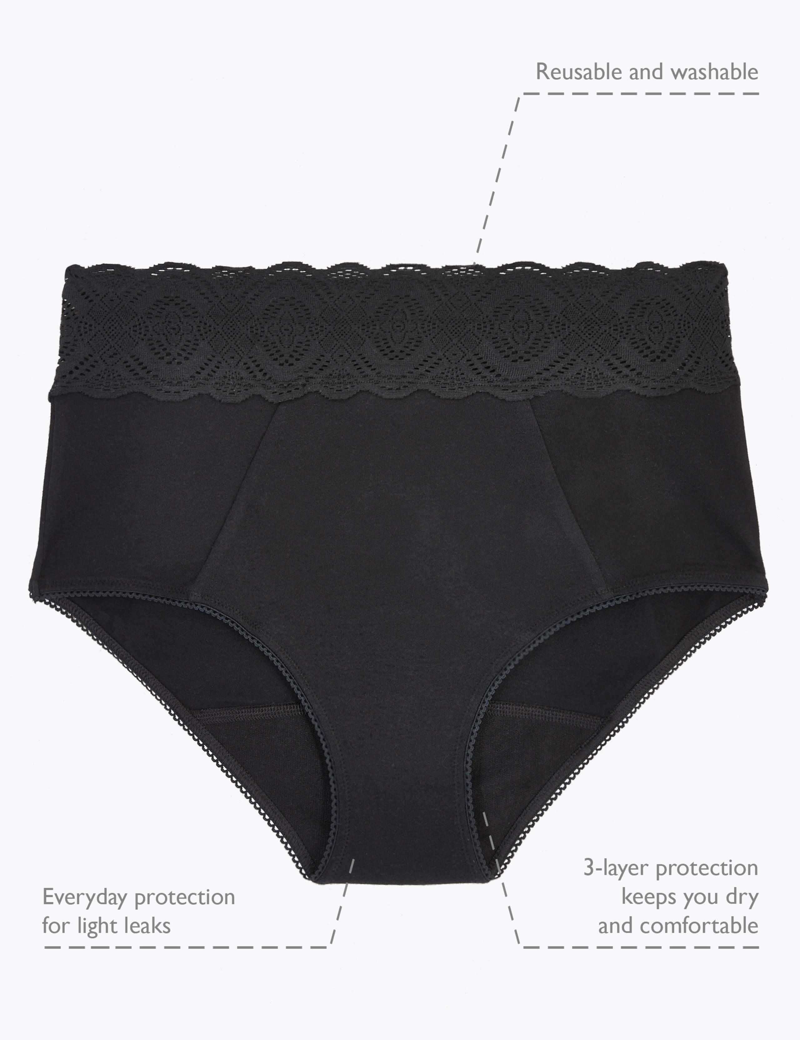 Anti-Leak Cotton & Lace Full Briefs 6 of 9