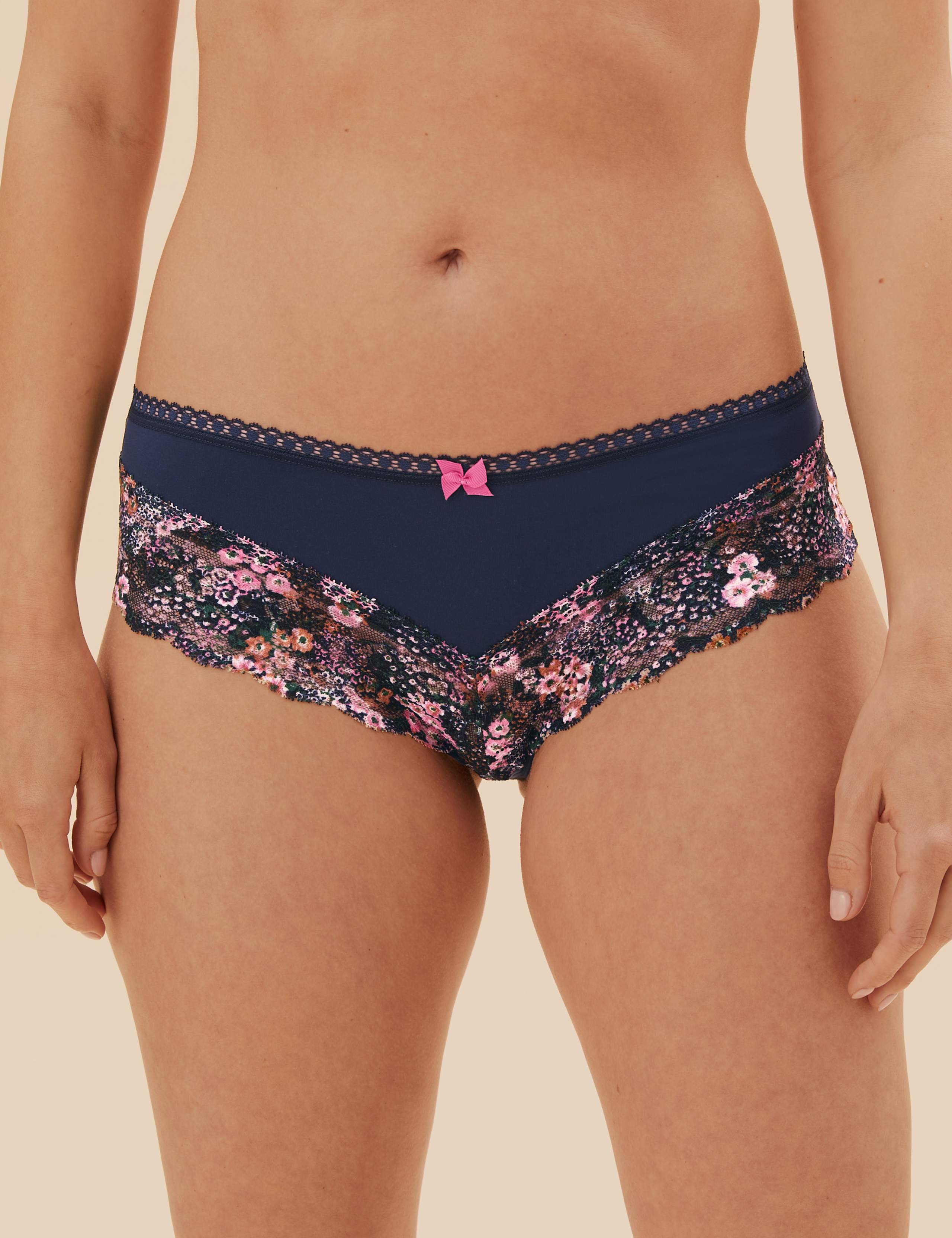 Floral Lace Brazilian Knickers 1 of 6