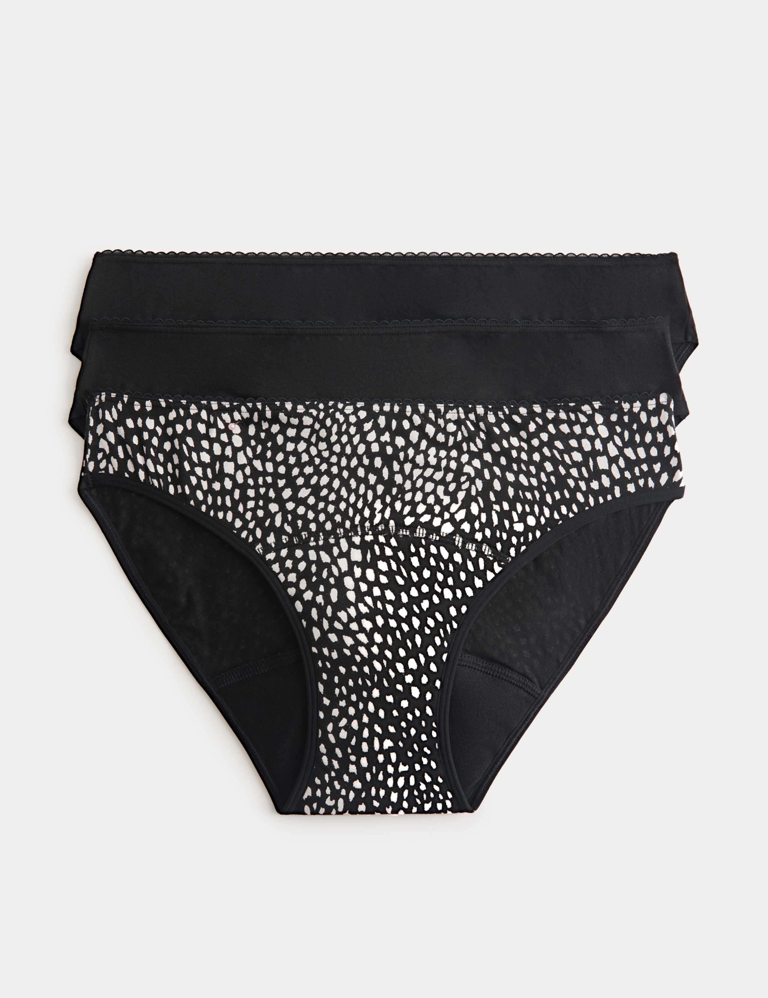 3 Pack Cotton Rich Period Bikini Knickers 1 of 7