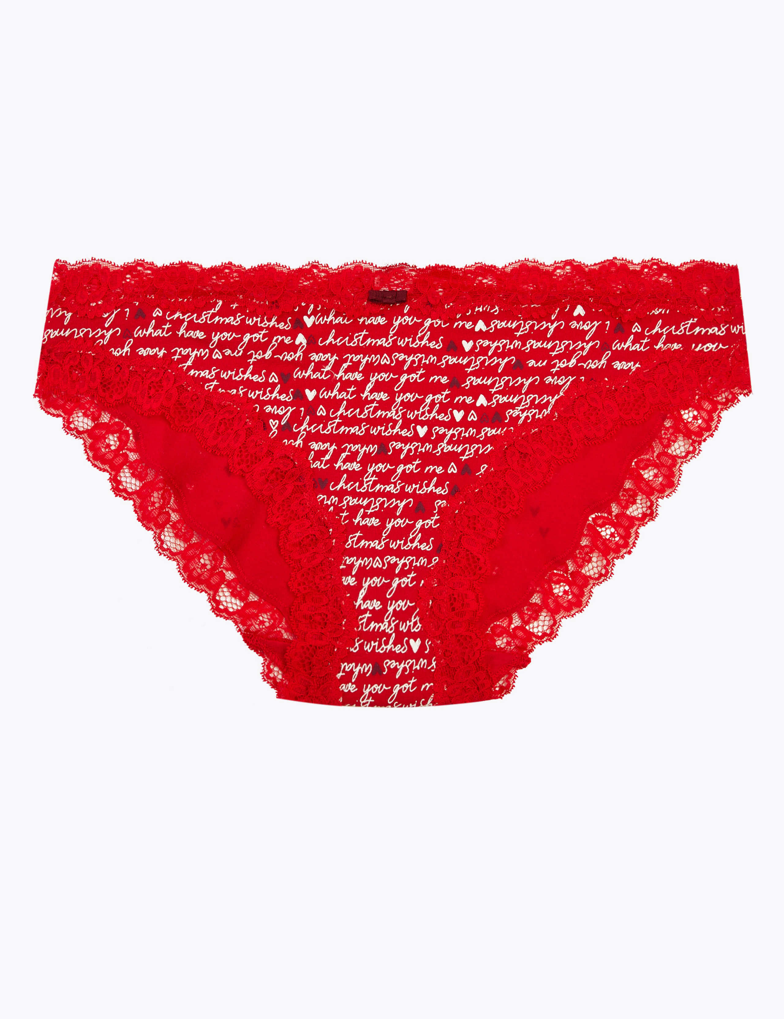 Cotton & Lace Christmas Print Bikini Knickers 1 of 2