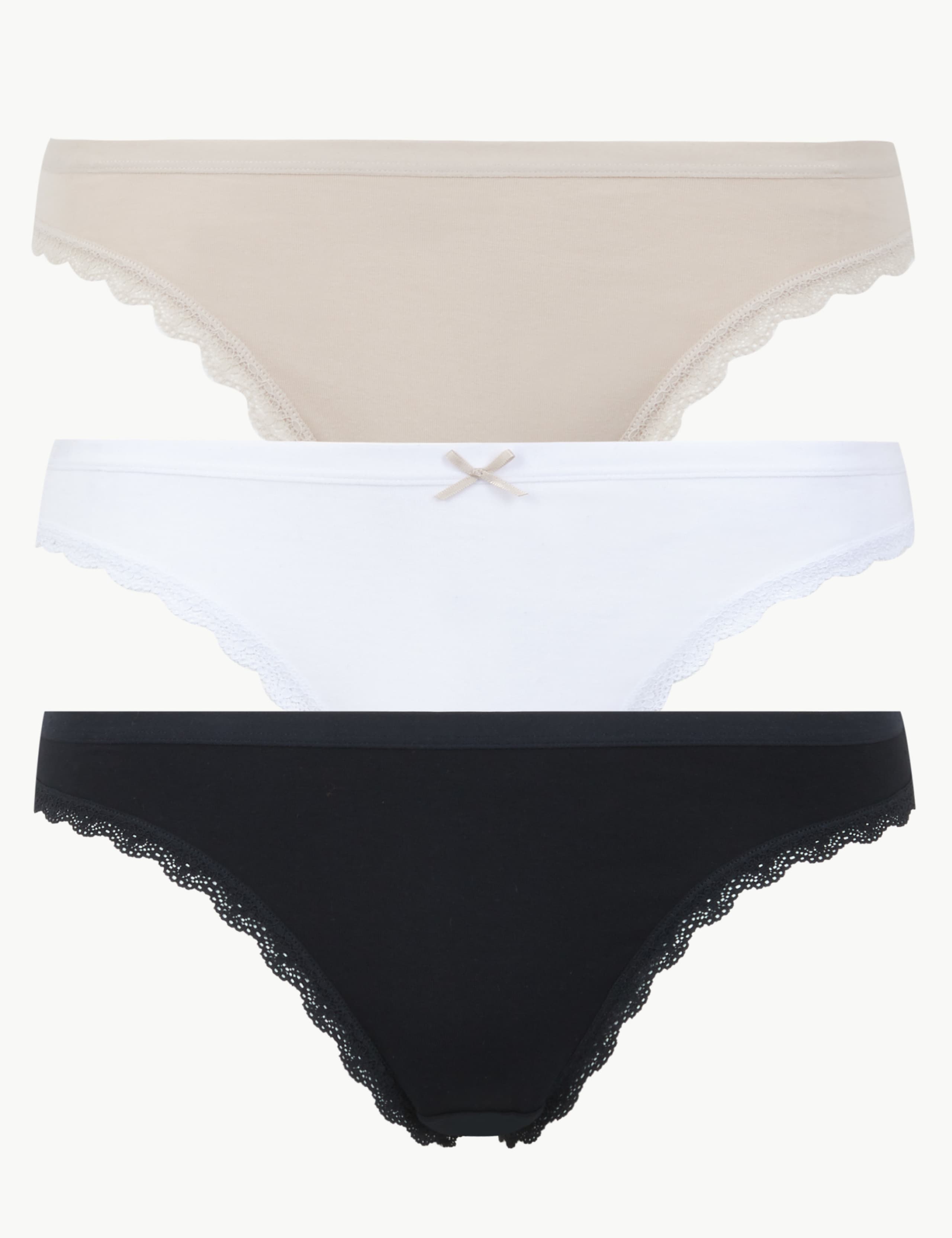 3 Pack Cotton Rich Thongs 1 of 4