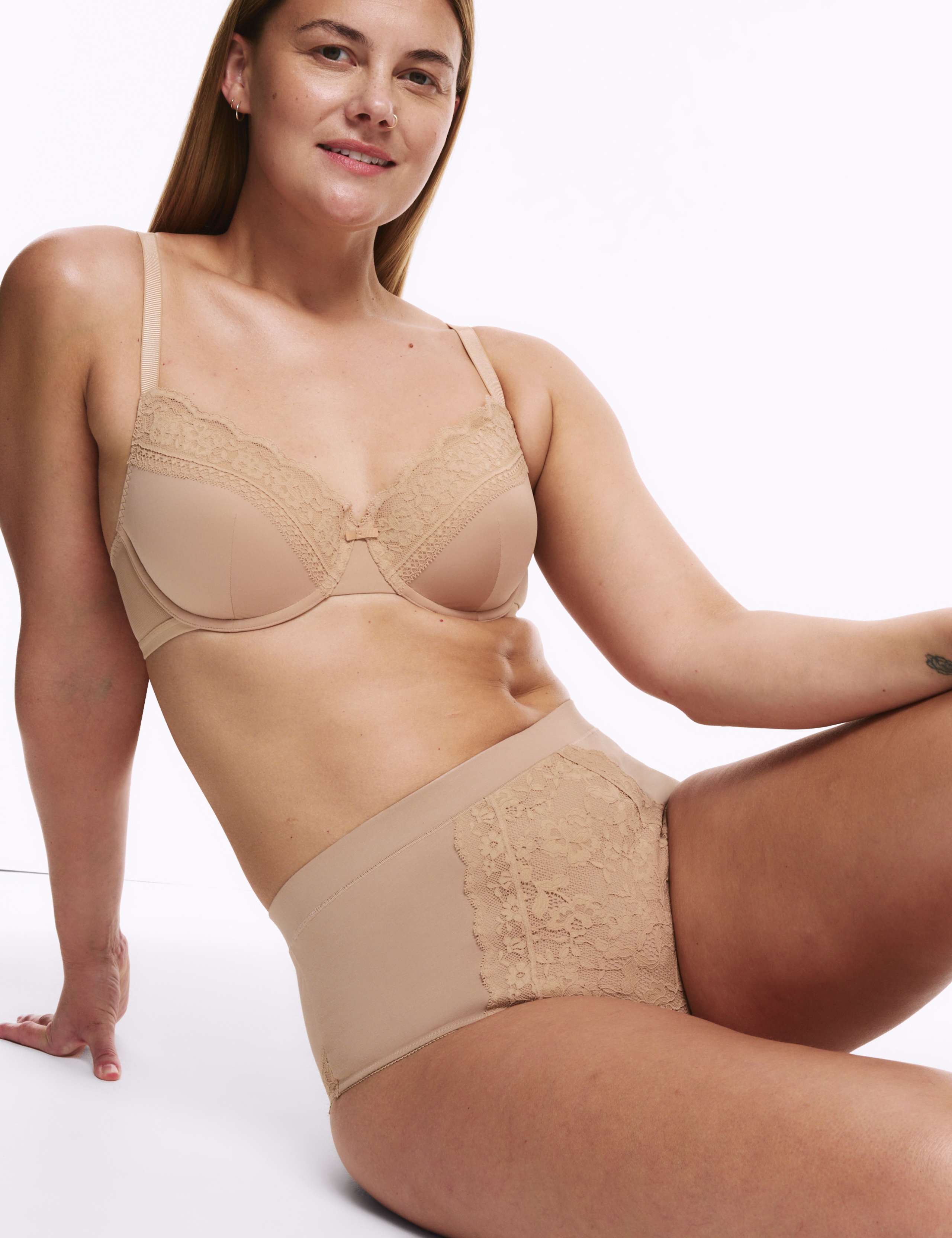 3pk Cotton Rich Lace Brazilian Stoma Knickers 1 of 8