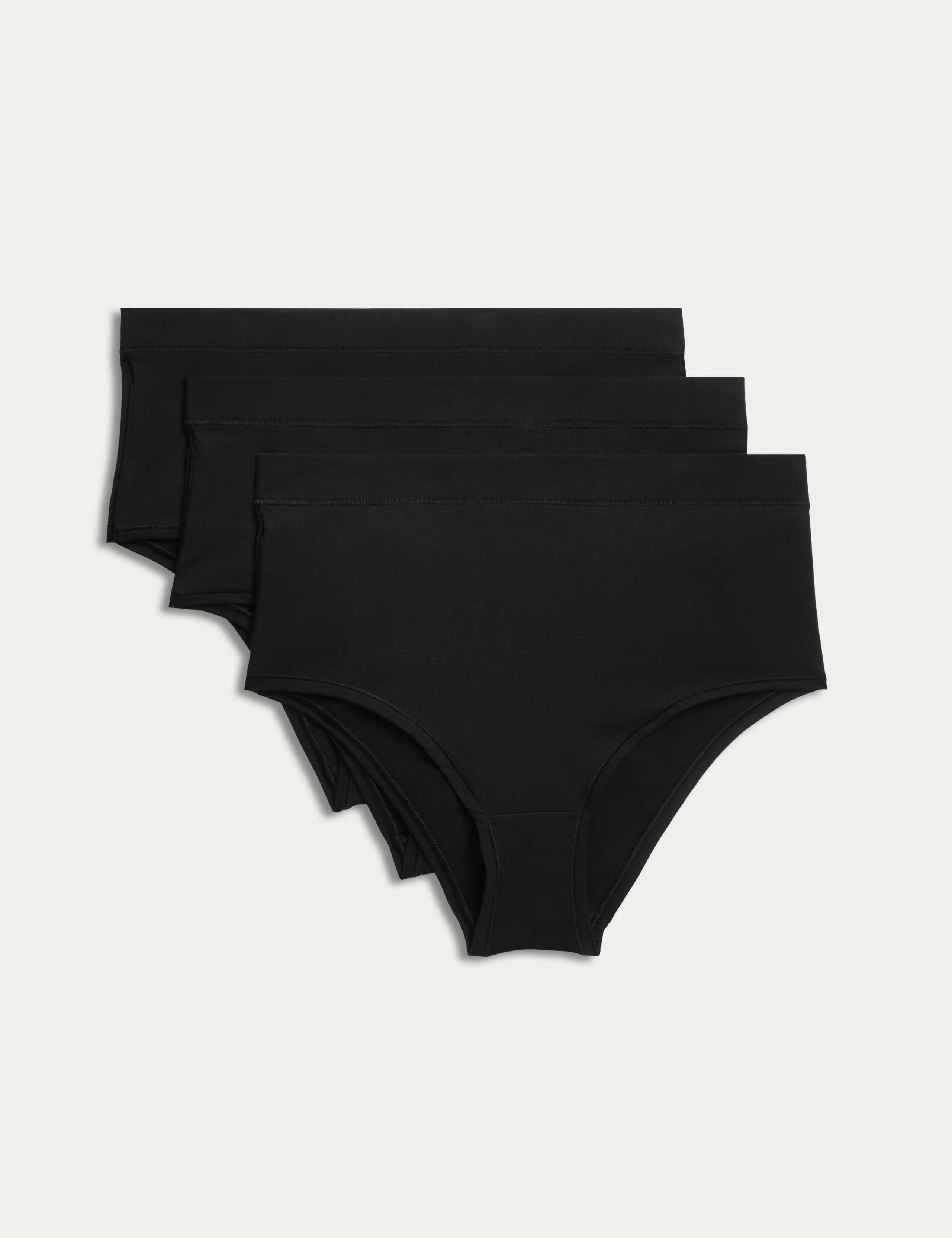 3 Pack Cotton High Waisted Brazilian Knickers 2 of 8