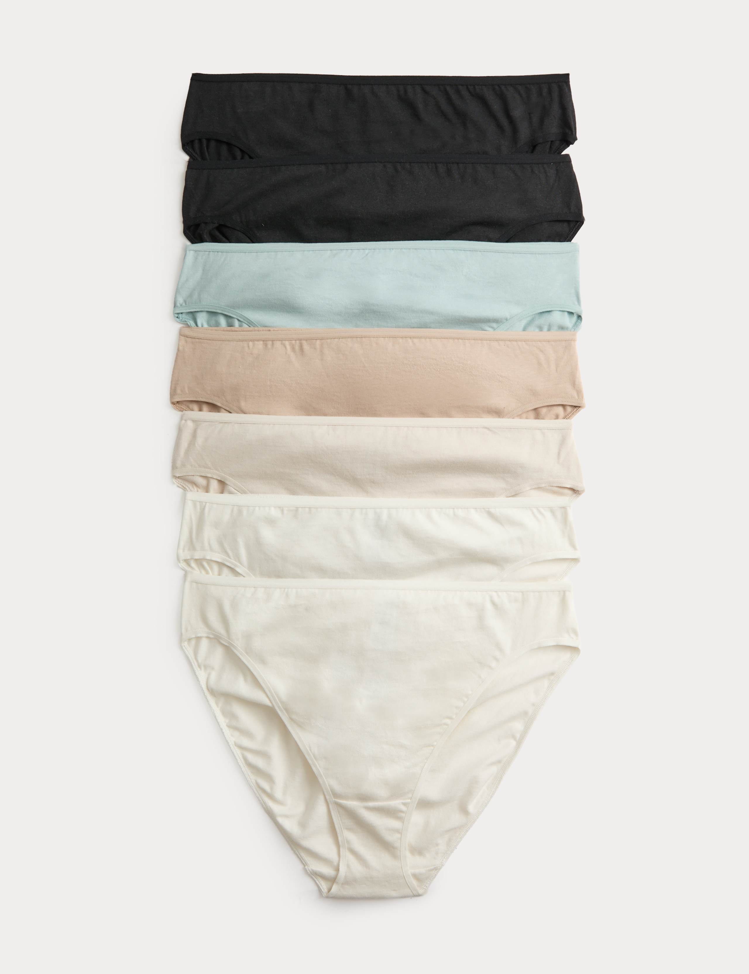 7 Pack Pure Cotton High Leg Knickers 1 of 5