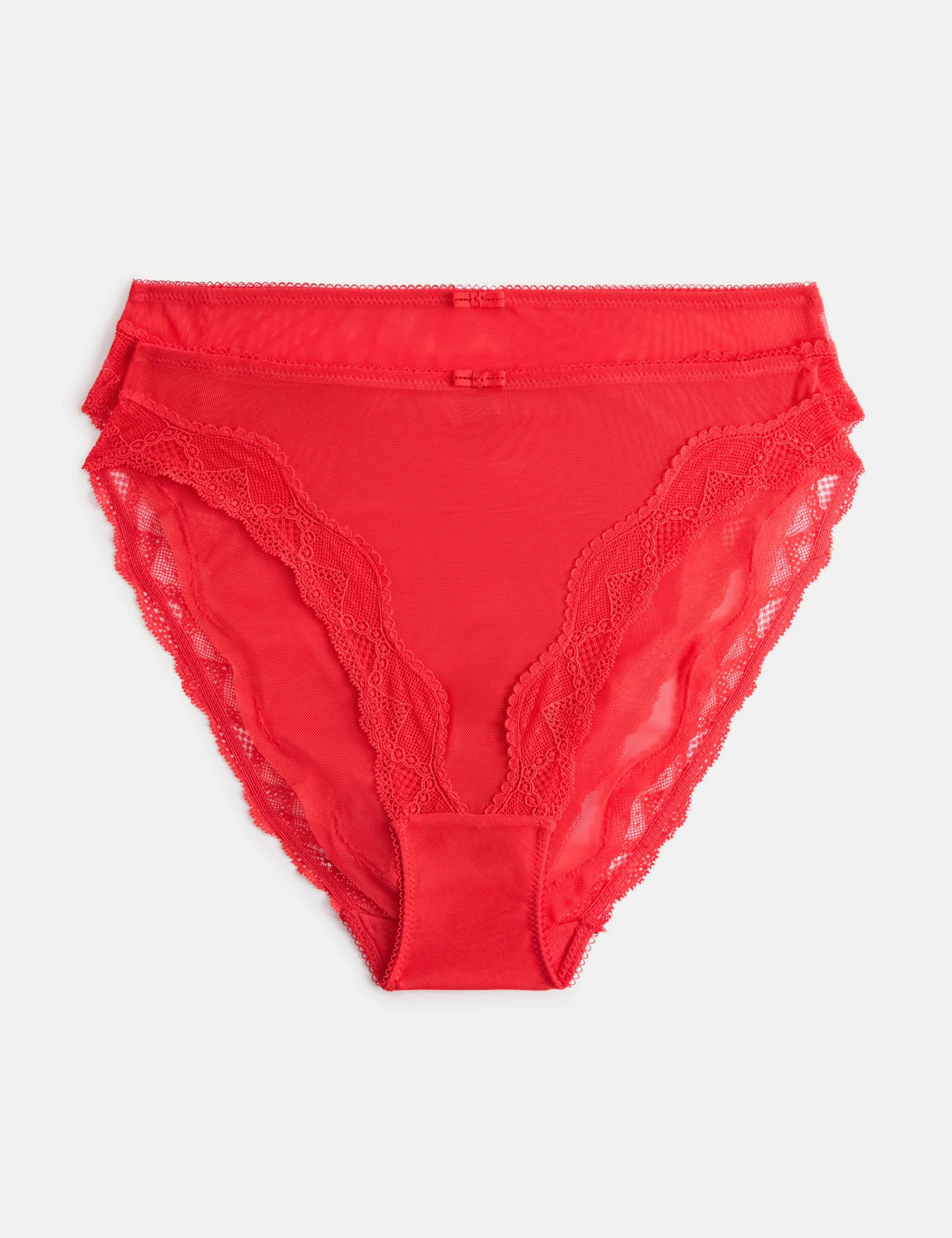 2 Pack Floral Mesh High Leg Knickers 1 of 4