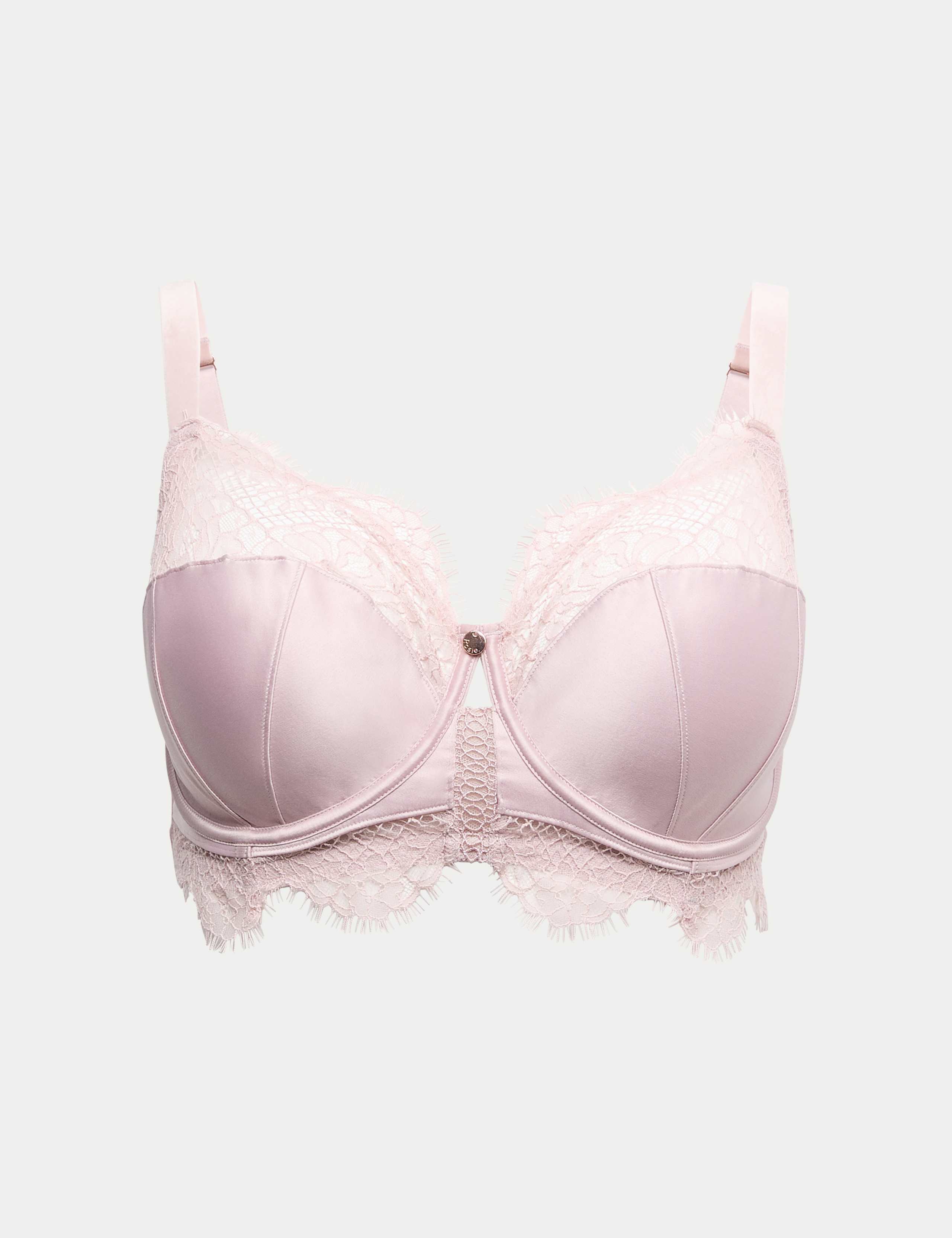 Saffron Satin & Lace Wired Balcony Bra F-H 2 of 6