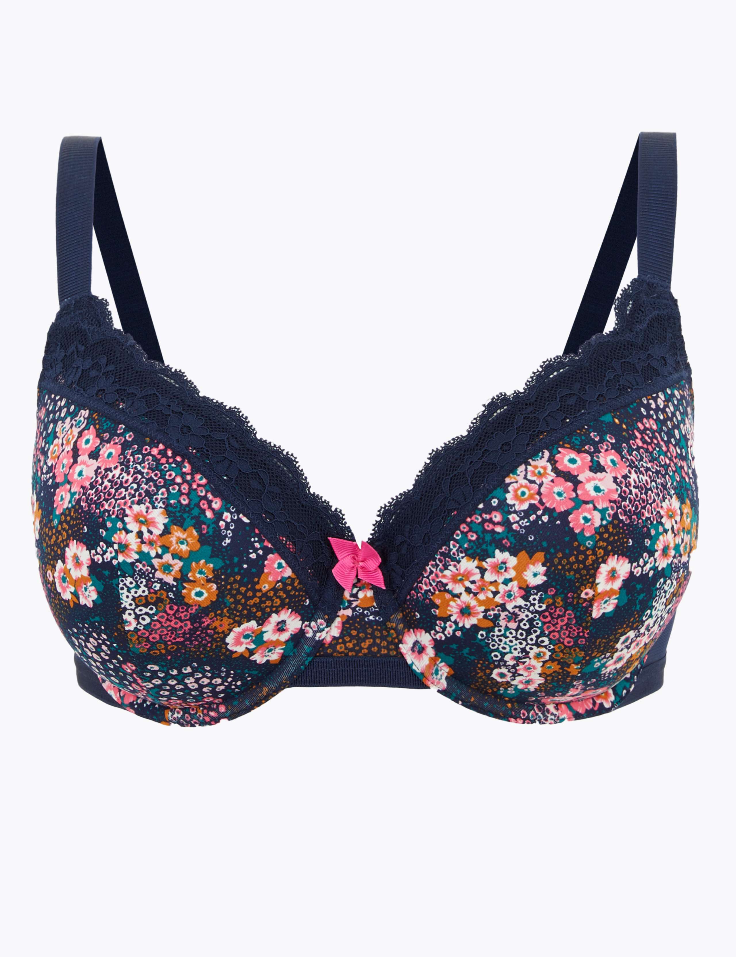 Lace Trim Wired Full Cup Bra A-E 2 of 5