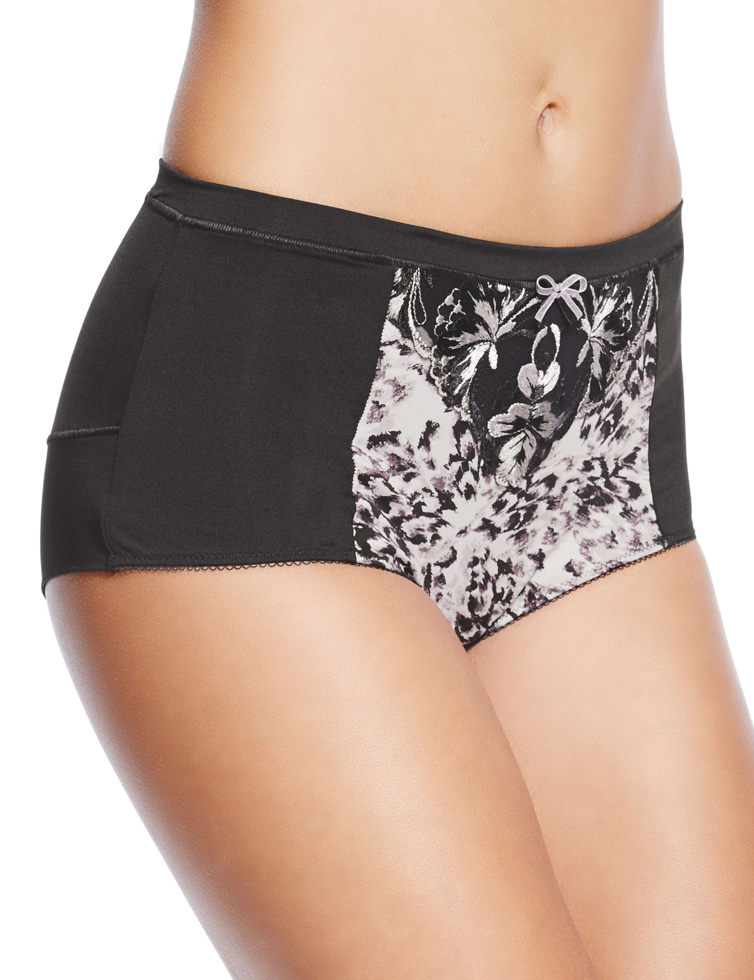 Iris Print & Embroidered Flatter-Me™ Shorts 1 of 3