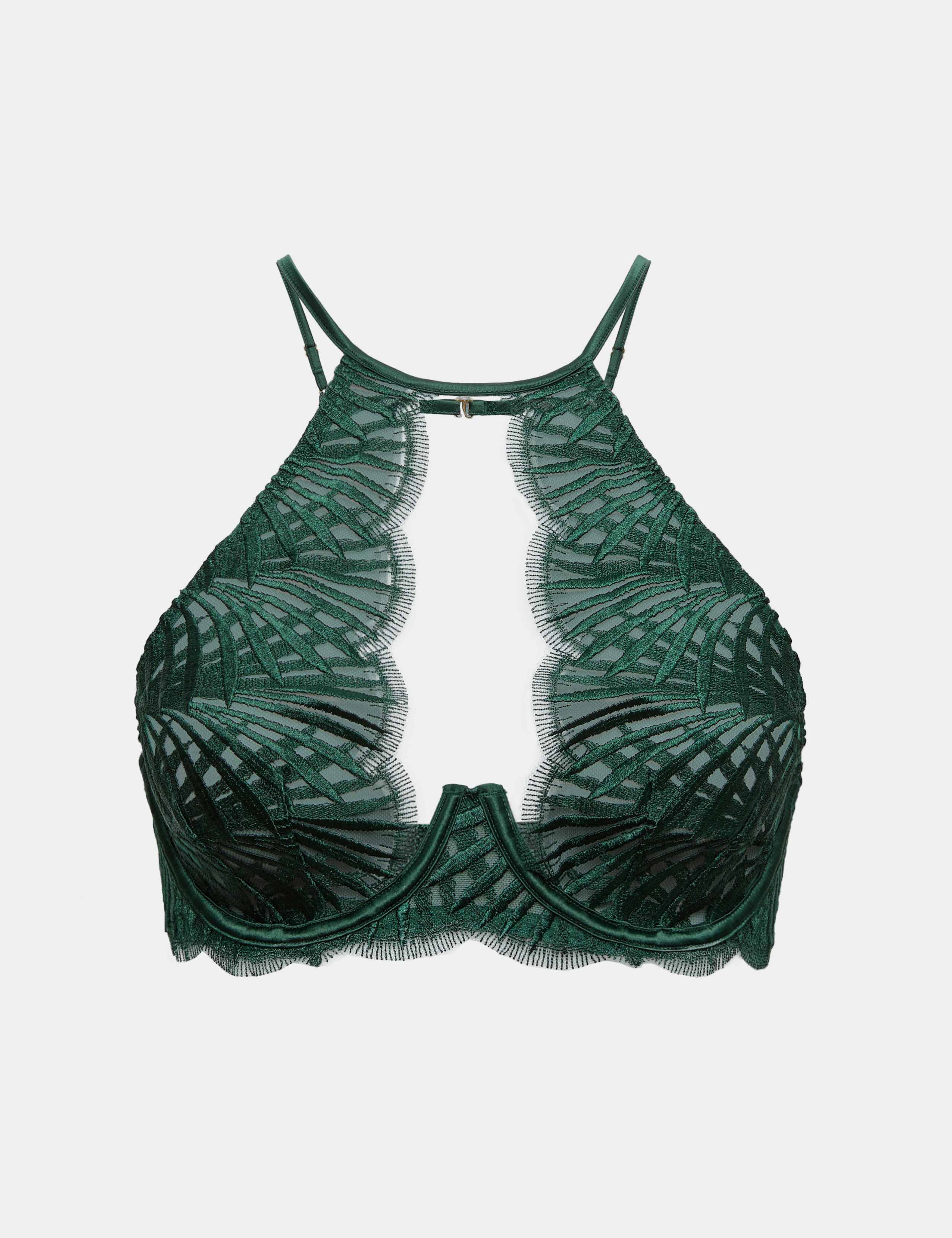 Reverie Embroidery High-Neck Plunge Bra A-E 2 of 6