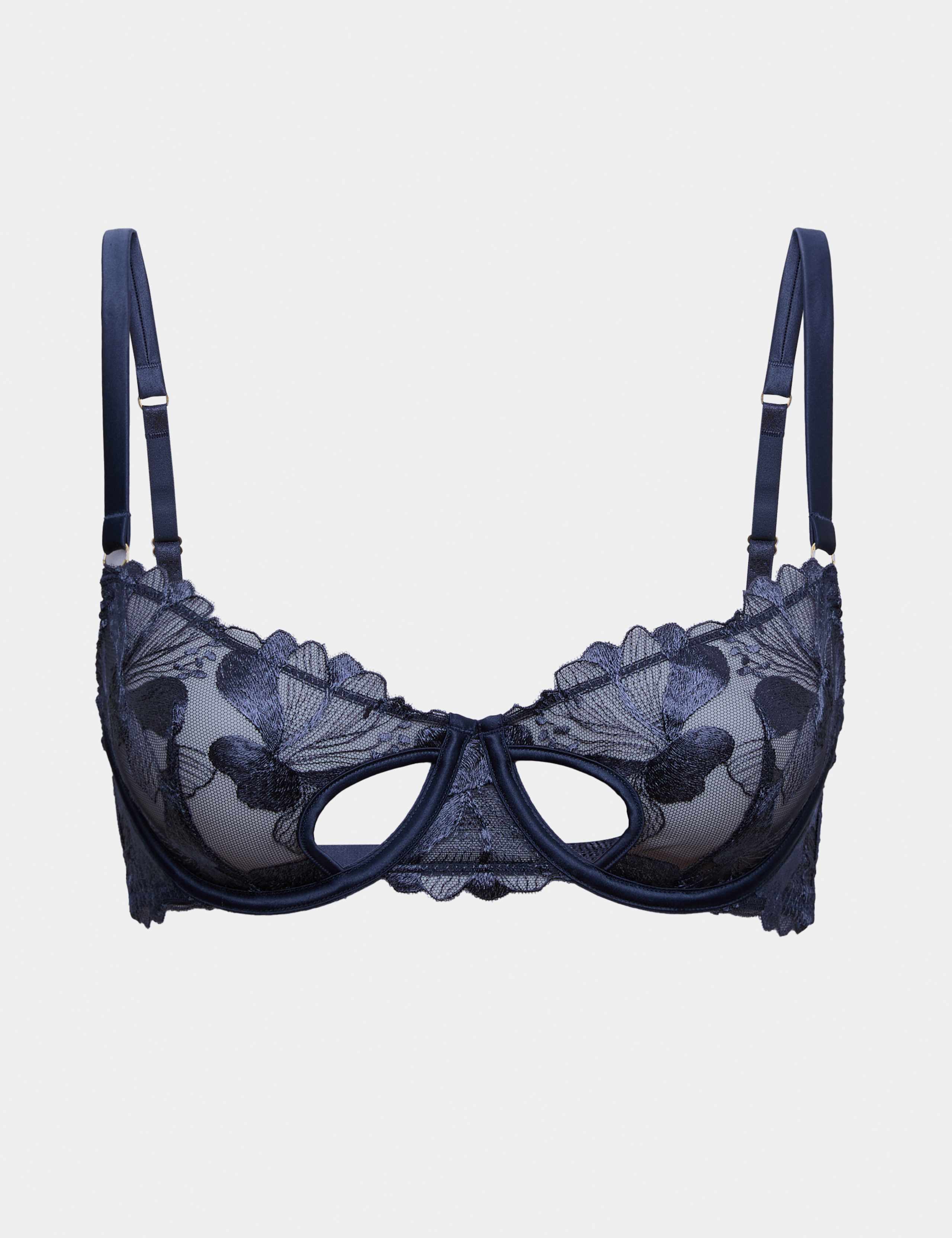 Siren Embroidery Cut-Out Balcony Bra A-E 2 of 5
