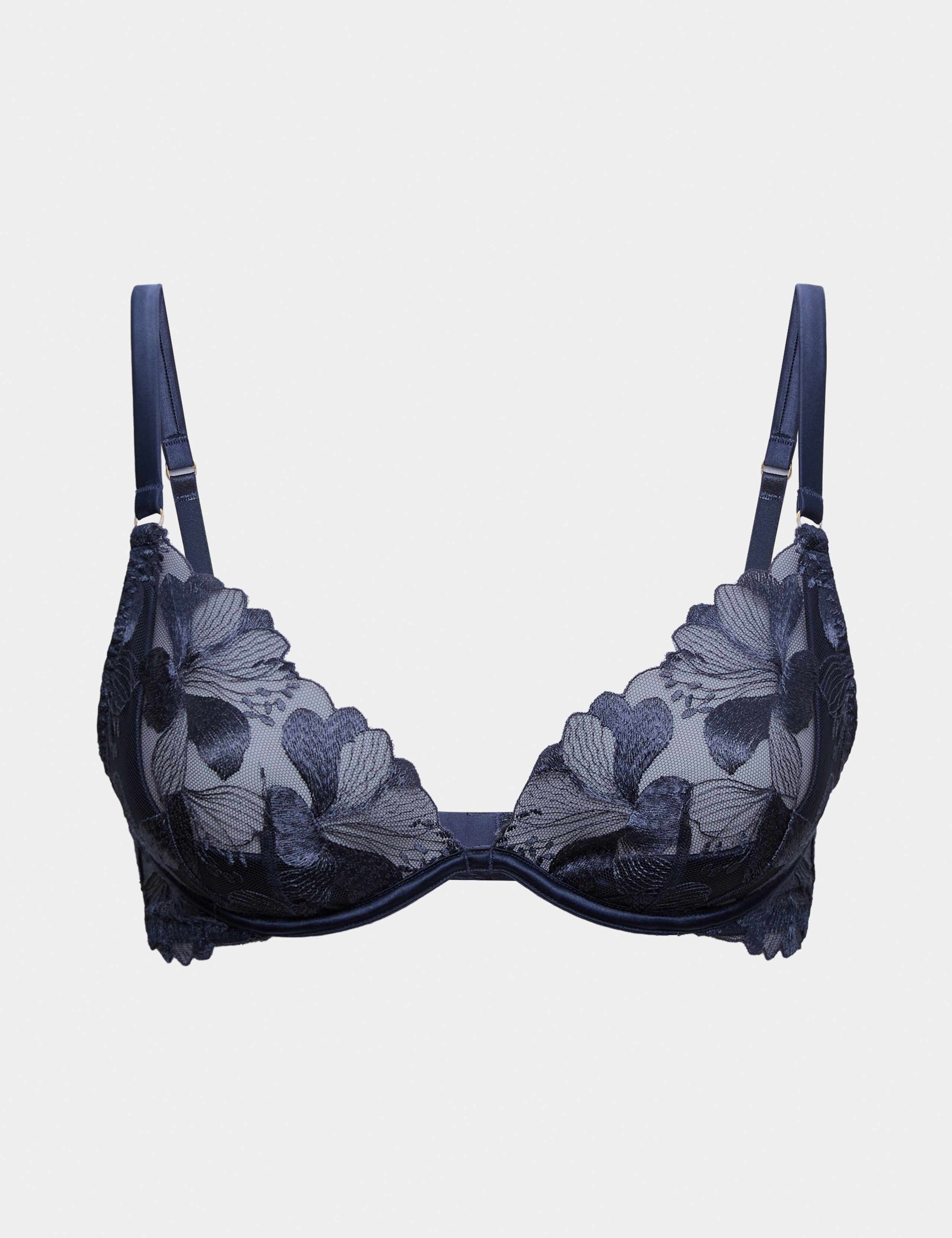 Siren Embroidery Quarter Cup Plunge Bra A-E 2 of 5